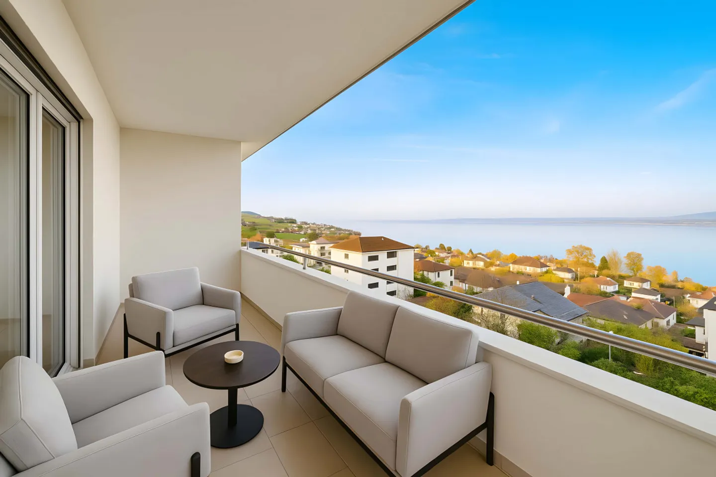 3.5 camere luminose con vista sul lago a 180 gradi - Foto 2 di 7