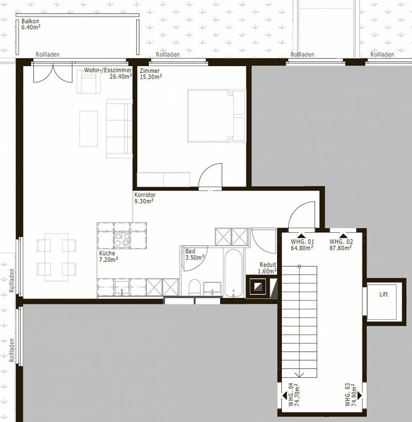 Stilvolle moderne Singelwohnung - Foto 7 von 8