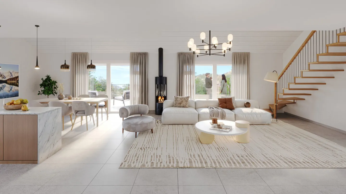 A villa where the garden touches the sky, attic duplex with 4.5 rooms, 190 m² - Photo 1 of 13