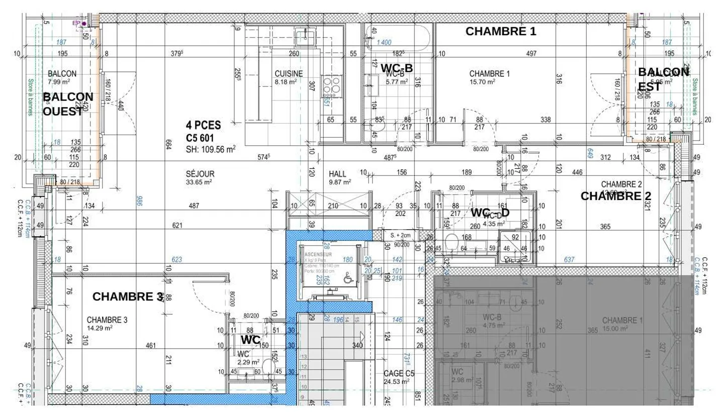 Neue 4,5-Zimmer-Wohnung im 6. Stock, durchgehend und hell, 2 Balkone mit freiem Blick. Parkplatz optional (Tiefgarage, EV-Ladestation). 6 Minuten zu Fuß von M1, 10 Minuten von EPFL/UNIL. - Foto 8 von 8