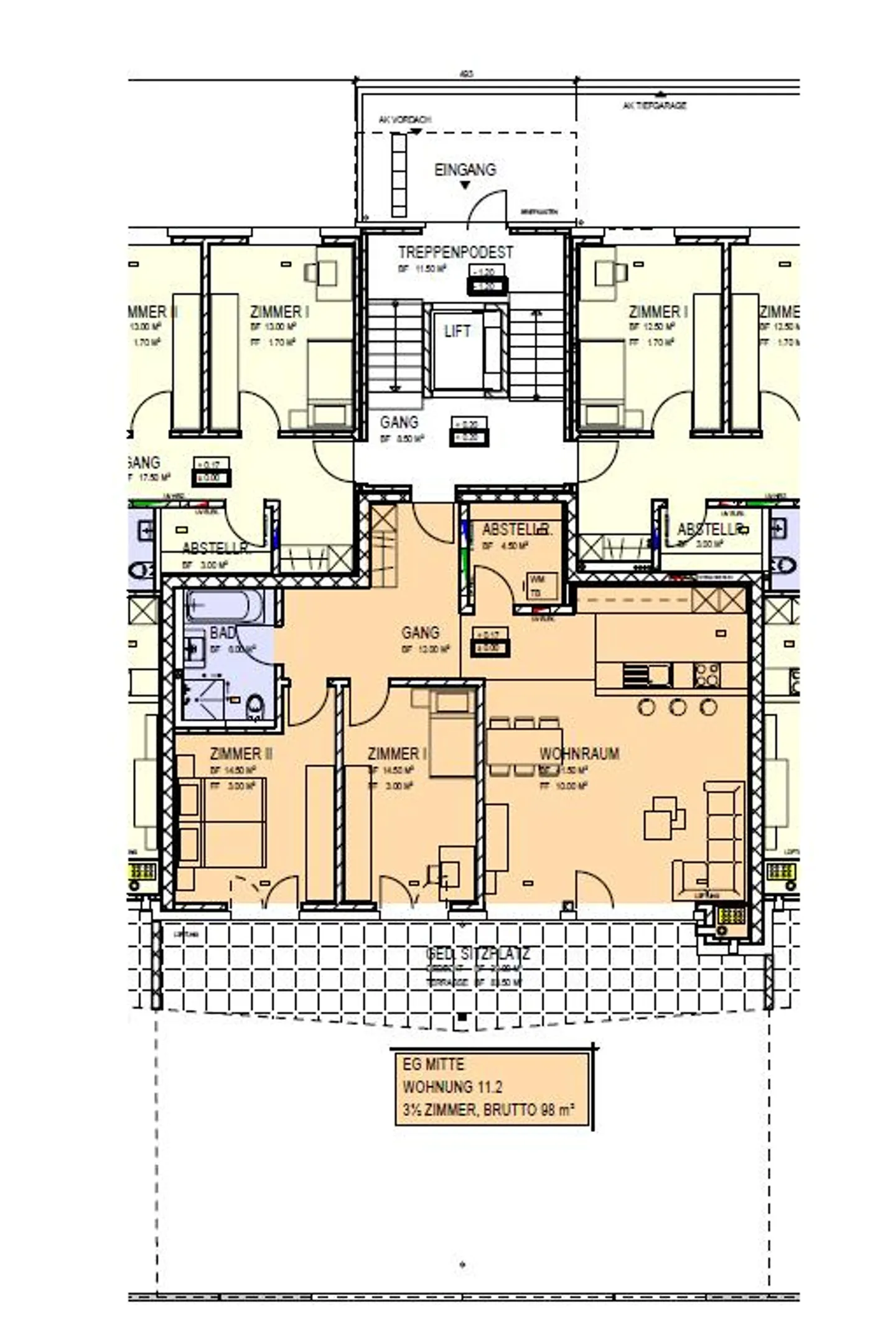 Top 3 1/2-Room Apartment Ground Floor Center with 112 m2 Terrace - Photo 11 of 11