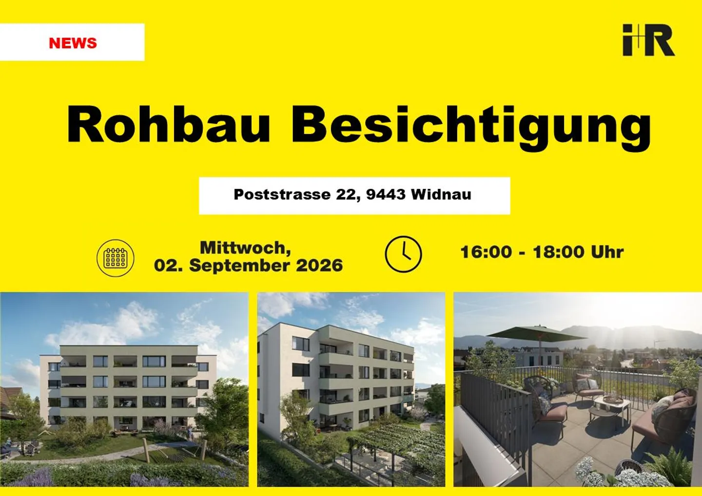 Rohbaubesichtigung 4.5 Zimmer Gartenwohnung - Foto 1 von 9
