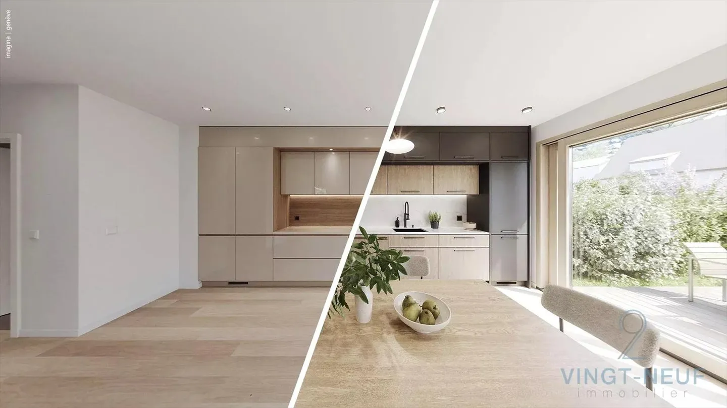 Vessy - Appartamento 3 camere con giardino e terrazza sul tetto - Foto 5 di 11