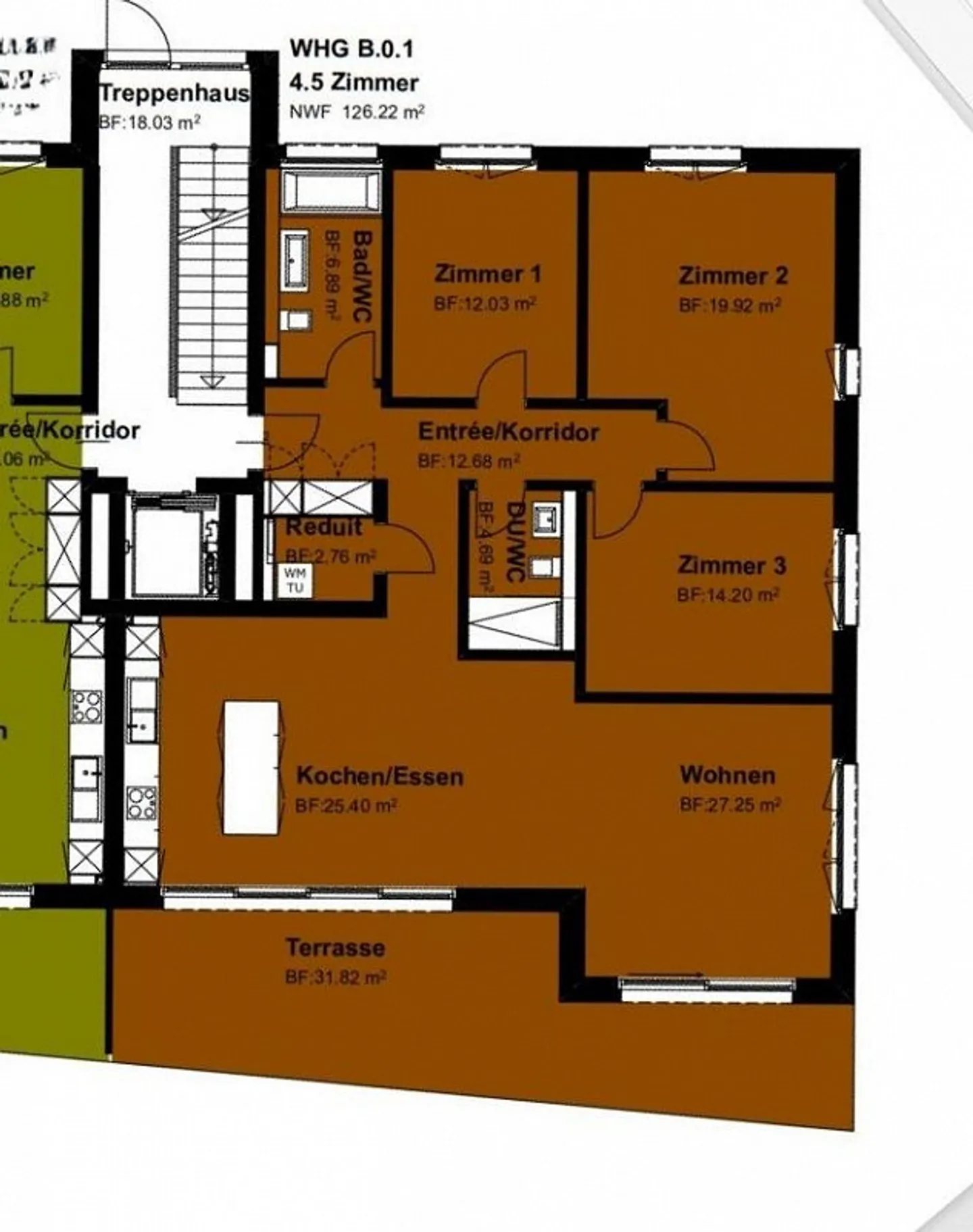 4.5 Zimmer Wohnung mit Sitzplatz im Spiegelgut - Foto 2 von 11