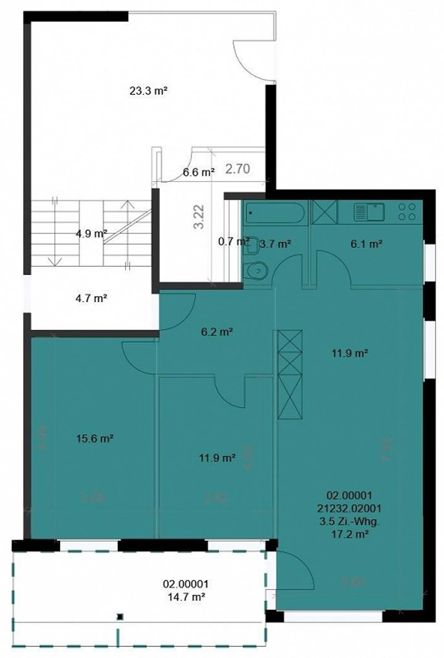 Modern 3.5-room apartment of 72 m² on the ground floor with mountain view - Photo 9 of 9