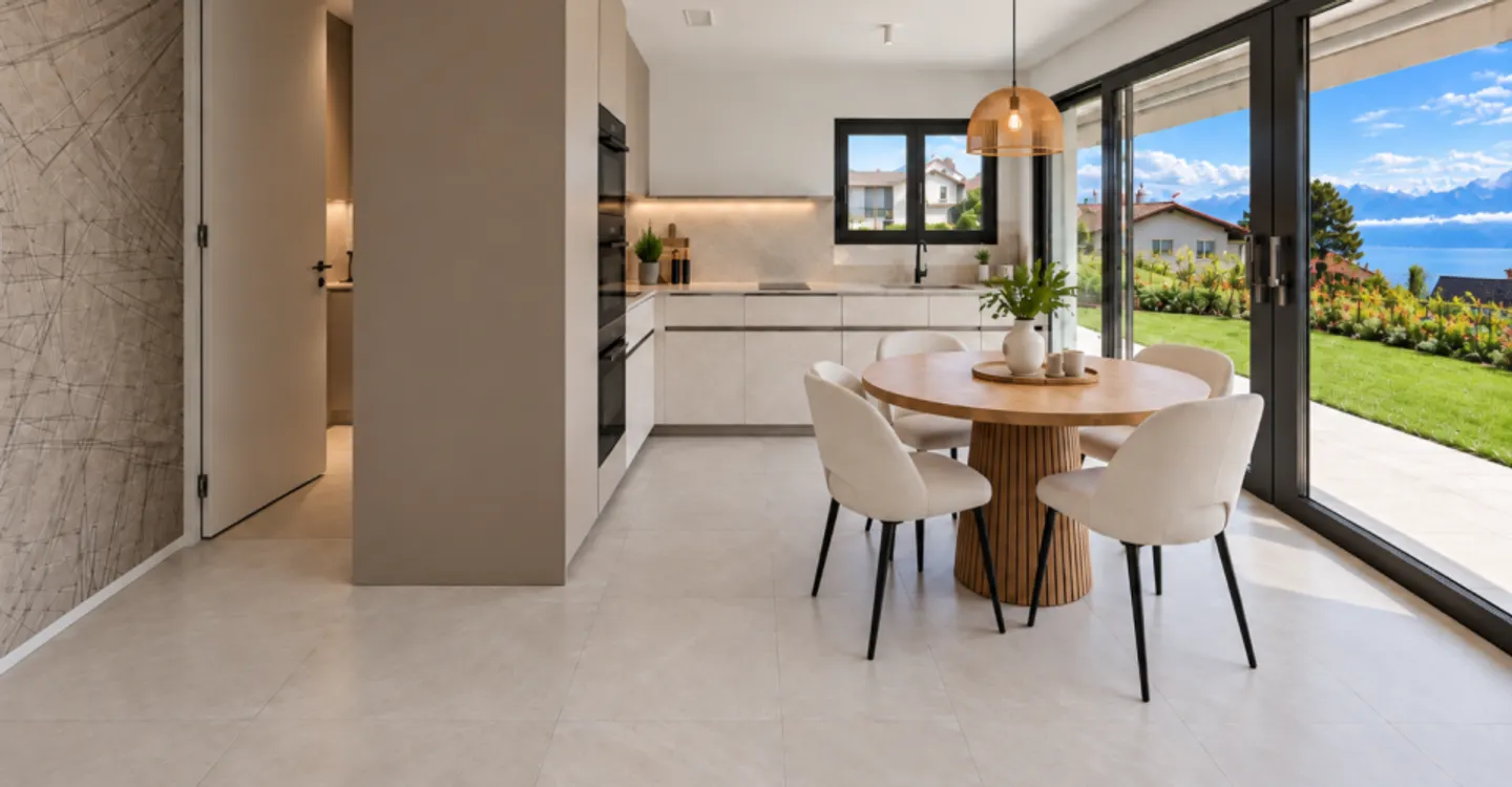 Terrassenwohnung 3,5 Zimmer mit atemberaubendem Blick auf den See und die Berge - Foto 2 von 6