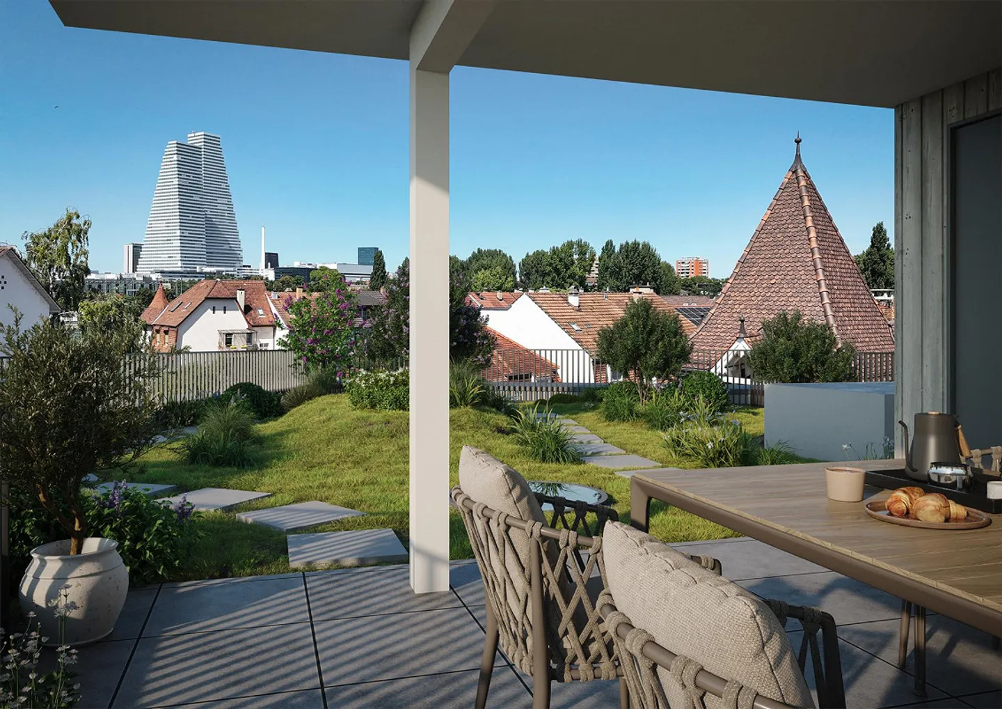Exklusive 3.5 Zimmer Attika Wohnung mit sep. Studio und Dachgarten - Foto 6 von 11