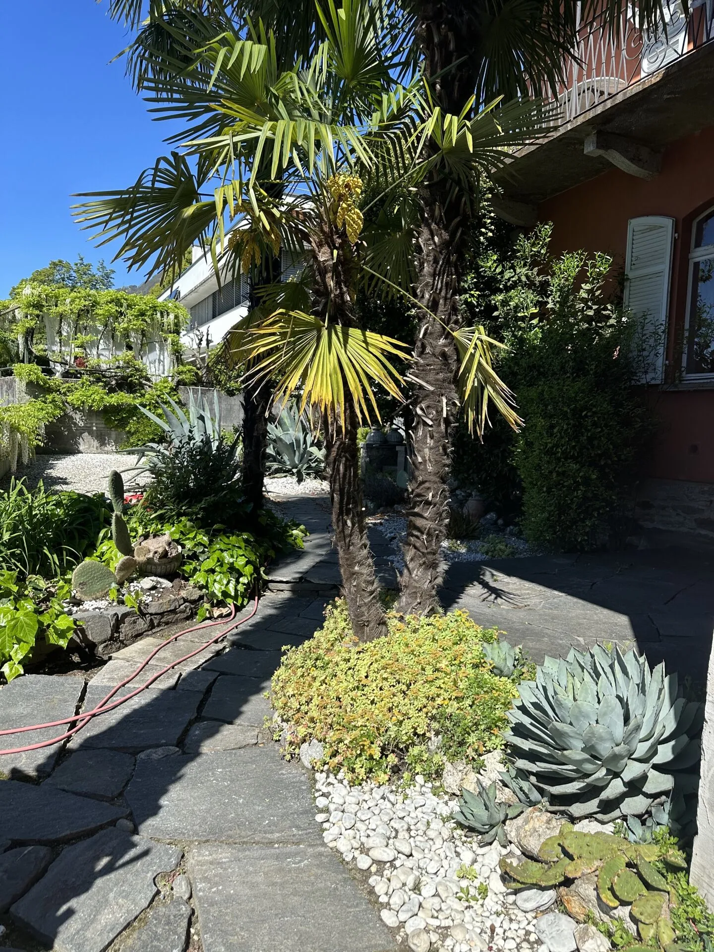Appartamento giardino con posti a sedere mediterranei e vista lago - Foto 15 di 17