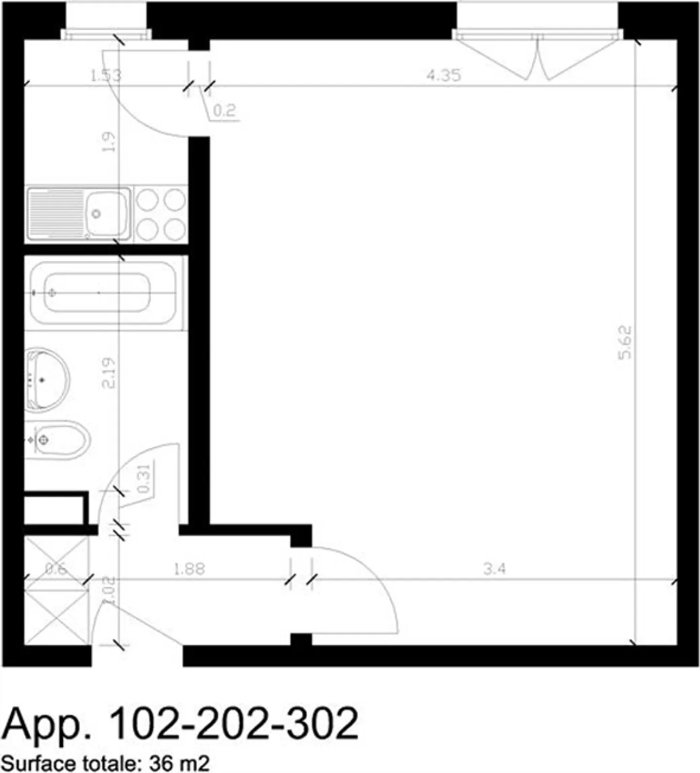 Appartement, 1.5, 36 - Photo 2 sur 2
