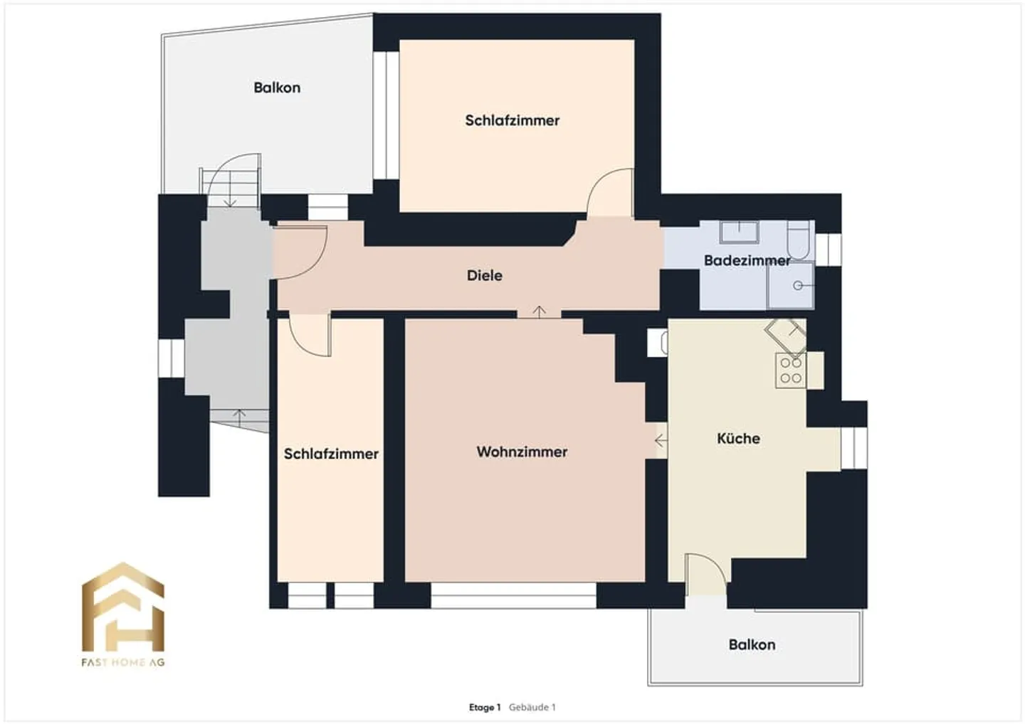 3.5-room apartment with outdoor seating area and balcony, including expandable stable and G - Photo 12 of 13