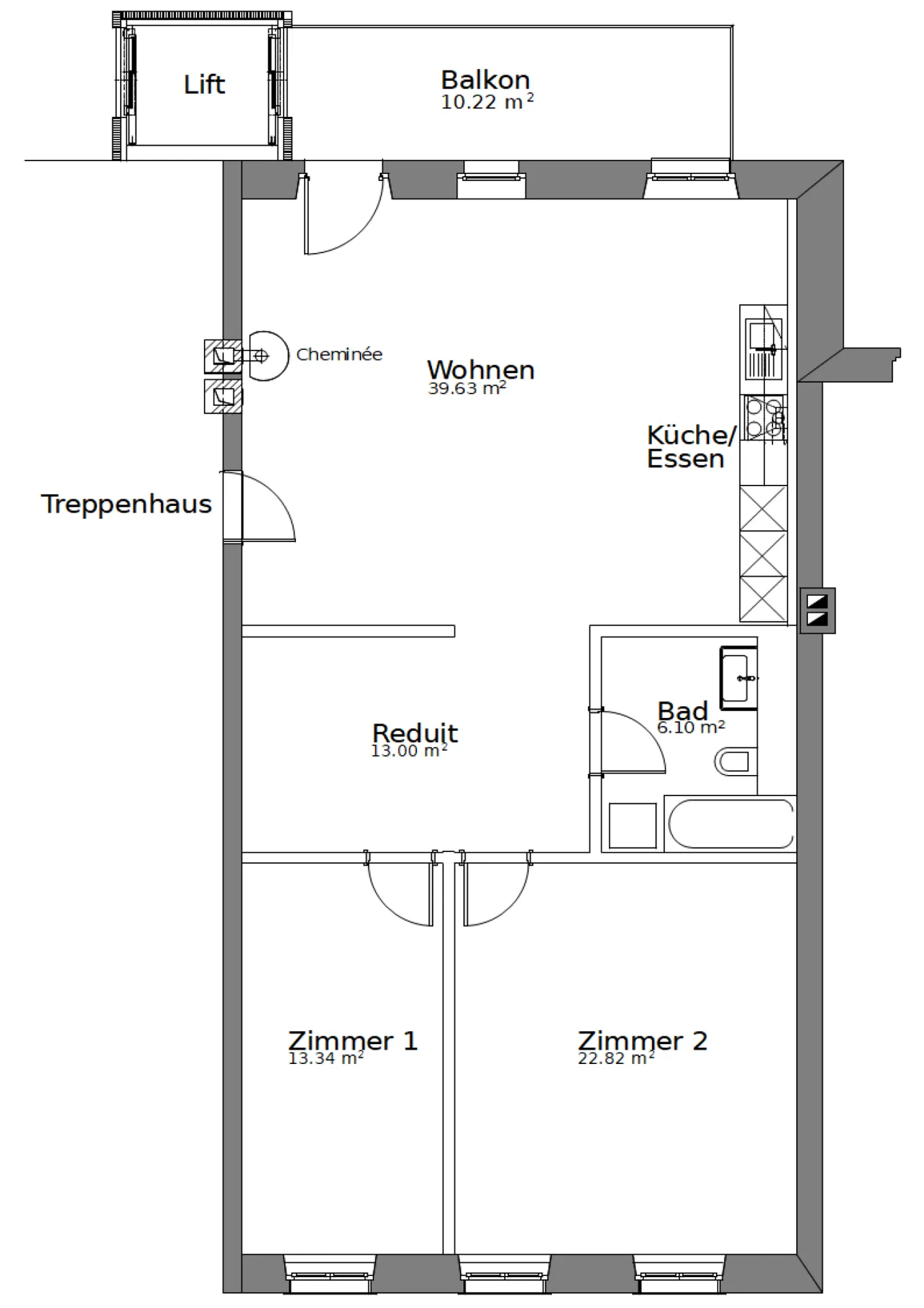 Appartement de 3,5 pièces situé au centre de Bienne - Photo 7 sur 7