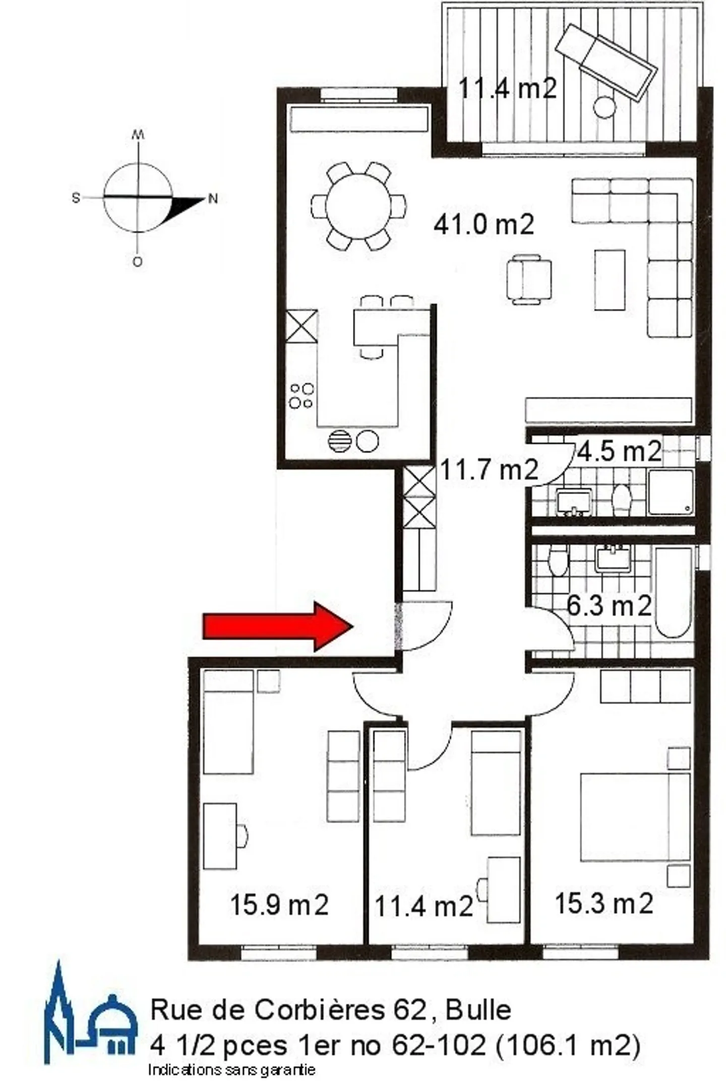 Charmant 4.5 pièces dans un quartier très familial - Foto 9 di 10