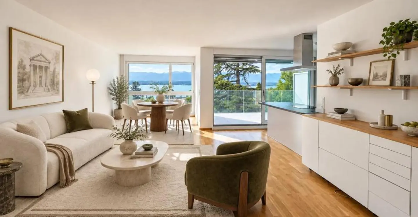 Exclusivité - Magnifique 4 pièces avec vue imprenable sur le Lac - Foto 1 di 6