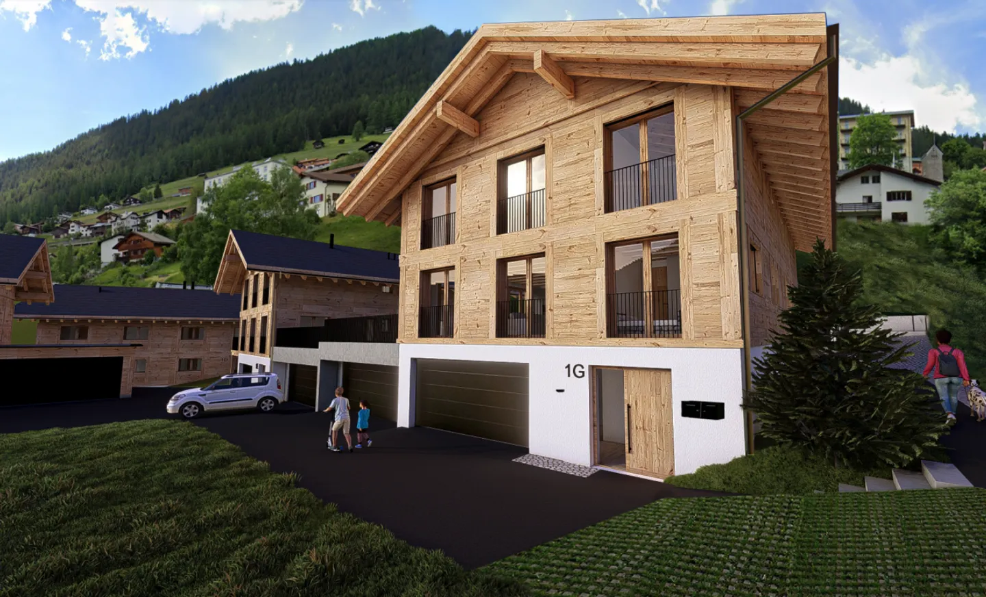 Maison semi-détachée de 5,5 pièces comme résidence principale de haute qualité (6F) à Davos Wiesen - Photo 1 sur 6