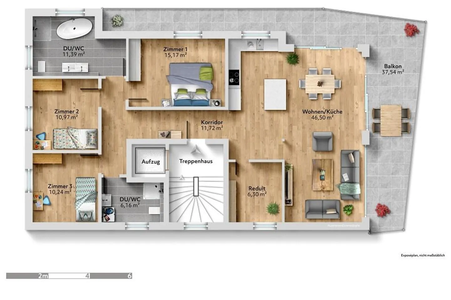 Neubau 4.5-Zimmer-Wohnung mit traumhafter See- und Bergsicht - Foto 5 von 6