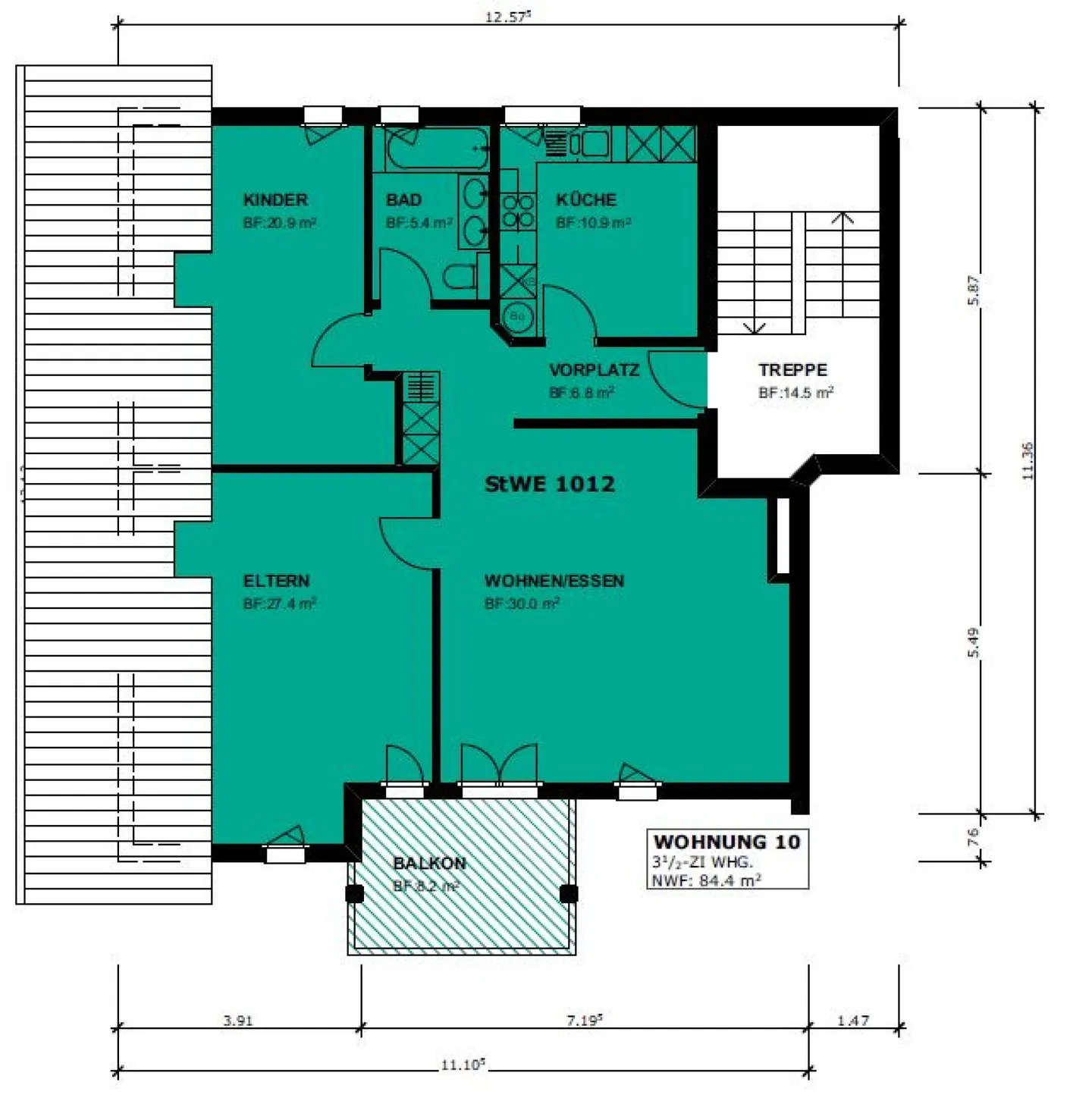 Charming 3.5-room apartment with panoramic view - Photo 8 of 8