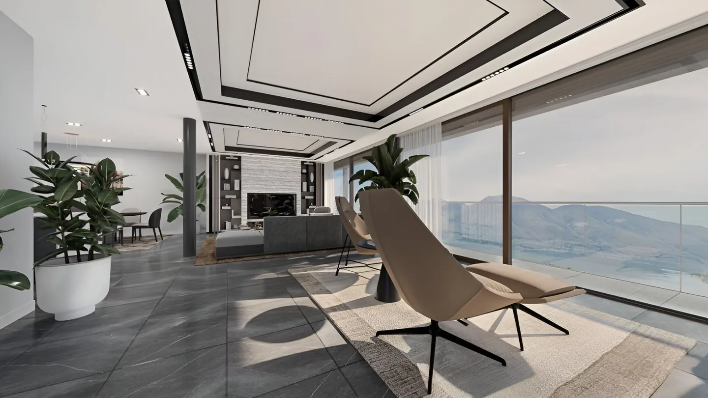 Penthouse moderne et exclusif de 4,5 pièces avec vue spectaculaire sur le lac, jardin et piscine privée - Photo 2 sur 10