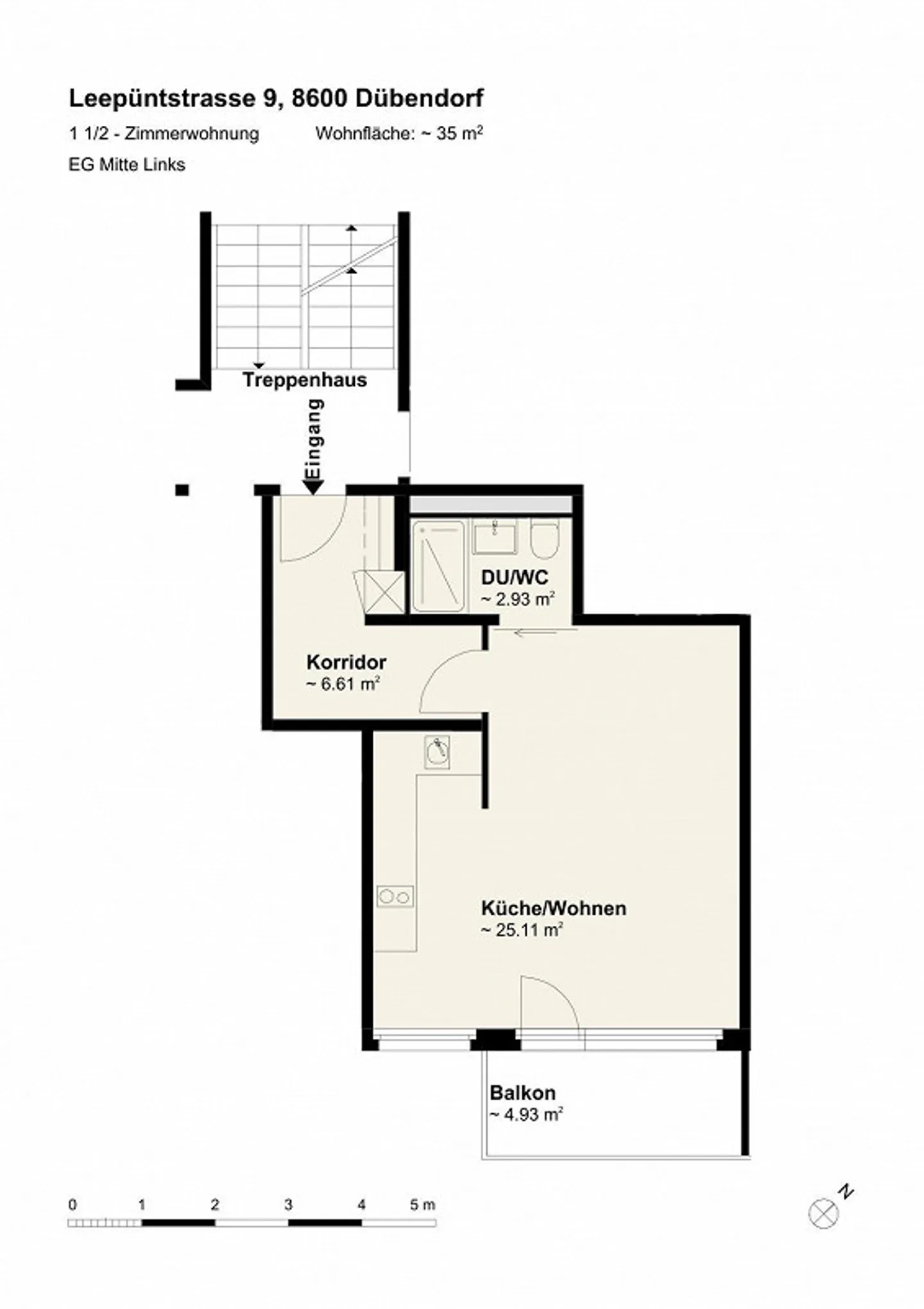 Petit appartement dans le centre-ville, vue sur la verdure - Photo 7 sur 8