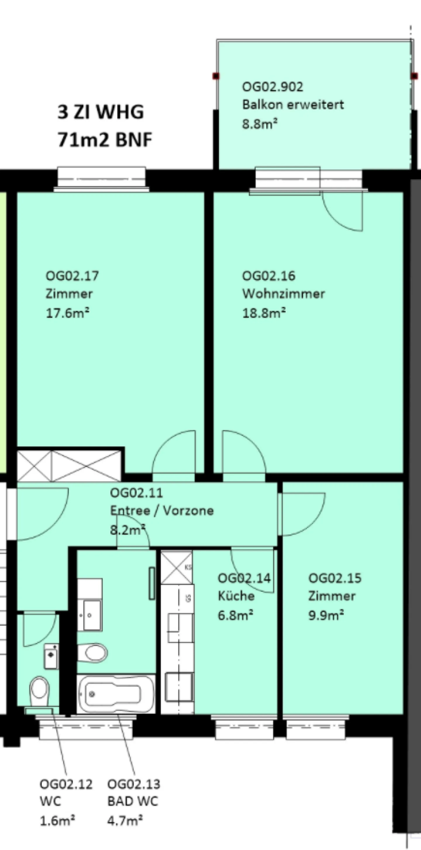 Zwischen Stadt und Natur: moderne 3-Zimmer-Wohnung - Foto 10 von 10
