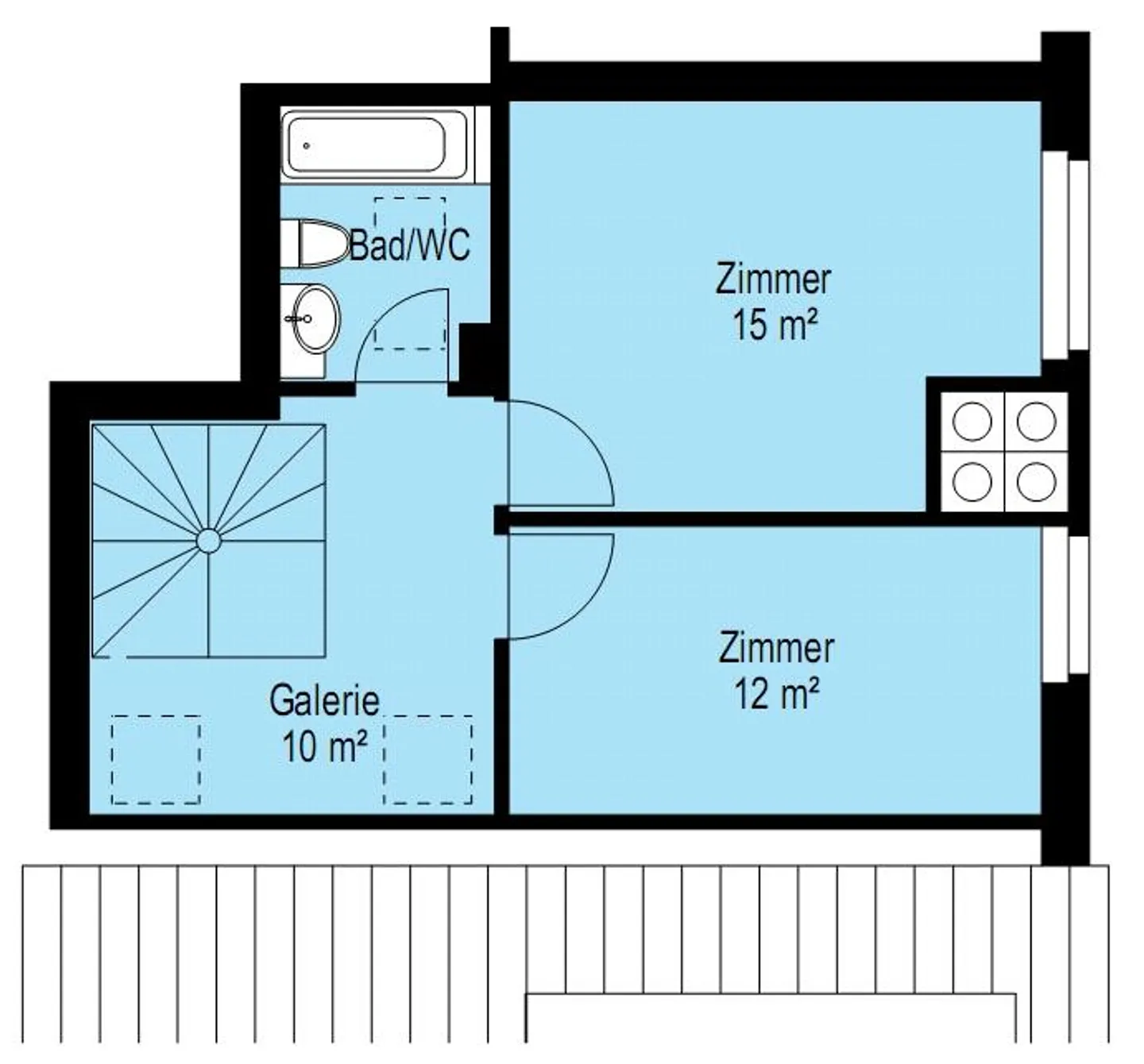 Appartamento attico centrale di 4,5 stanze con balcone e studio aggiuntivo in soffitta - Foto 13 di 14
