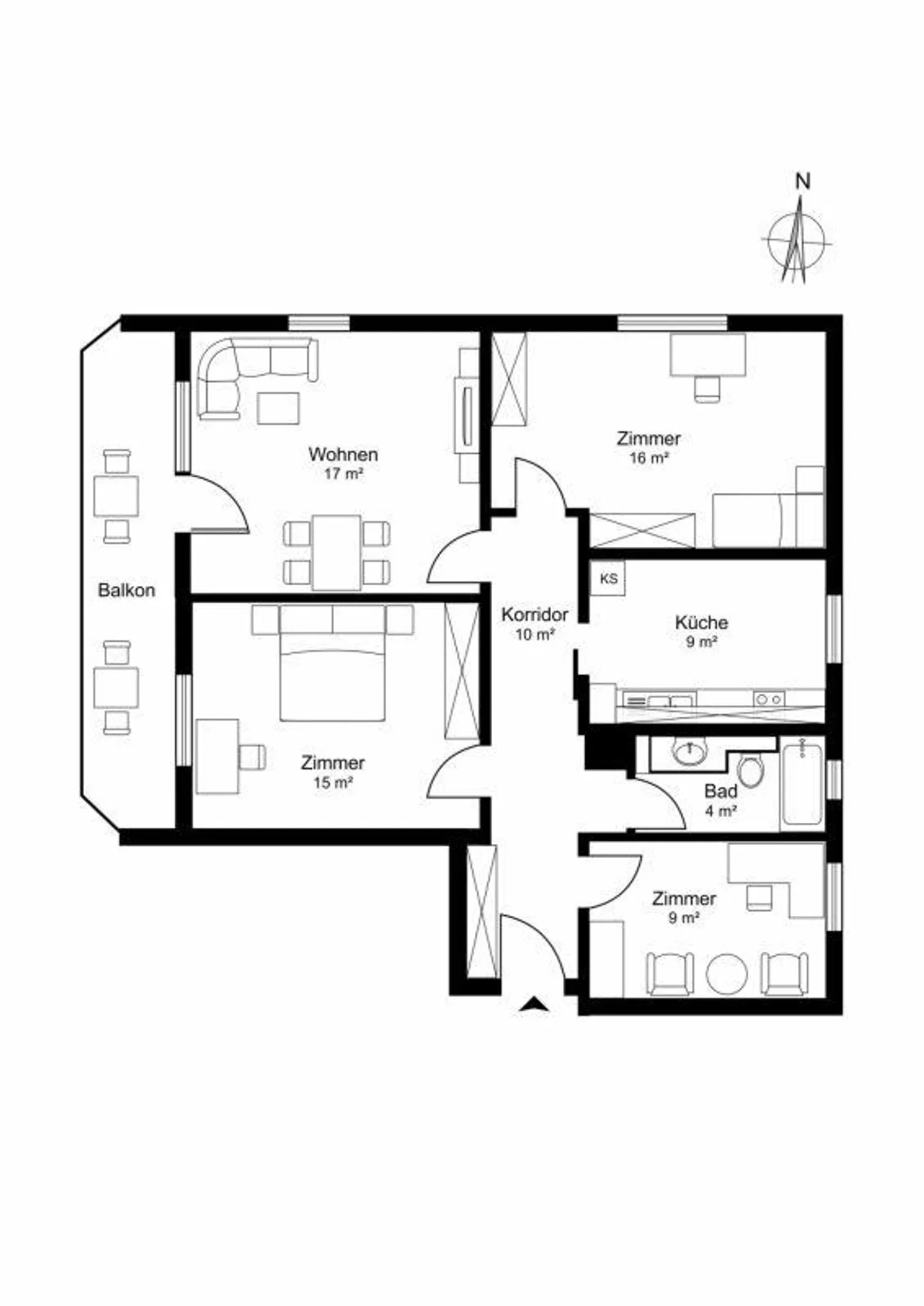 Charmante 4.5-Zimmer-Wohnung an ruhiger Lage - Foto 6 von 6