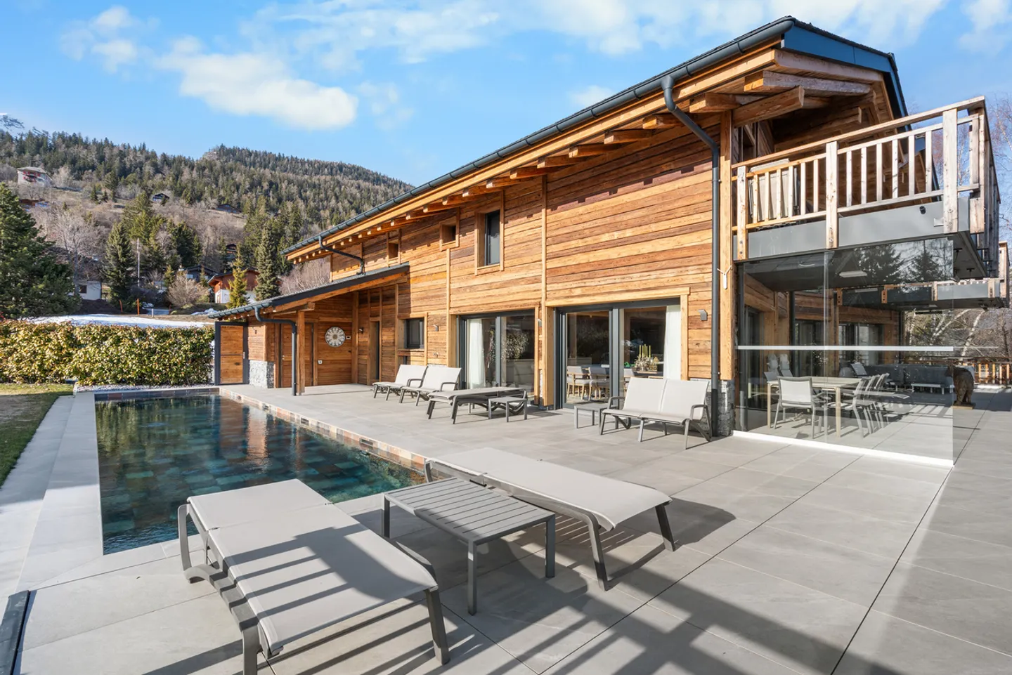 Prestigeträchtiges Chalet in Mayens d'Arbaz - Pool und atemberaubende Aussicht - Foto 7 von 9