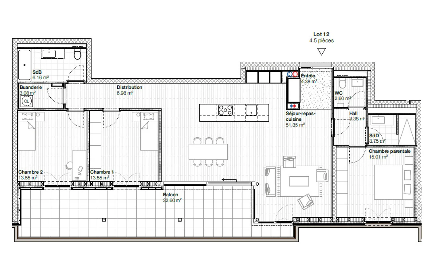 For sale, PPE Apartment, 1632 Riaz, Ref 1632.12 - Photo 4 of 5