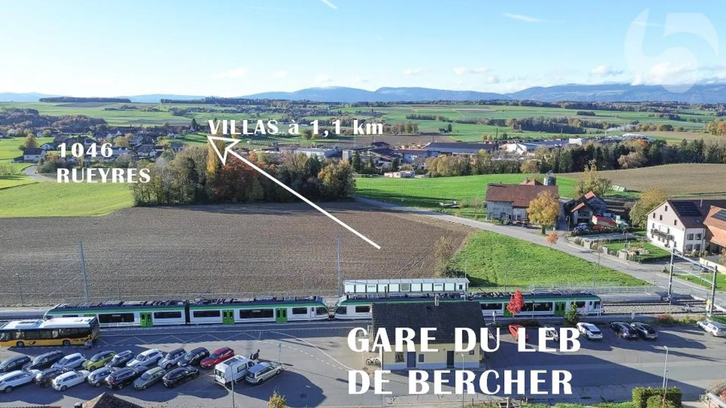 Sale on plans in Rueyres: 2 villas 6.5 pcs of 150 m2 living space with a nice view of the valley, 1 km from the Bercher LEB station - Photo 1 of 7