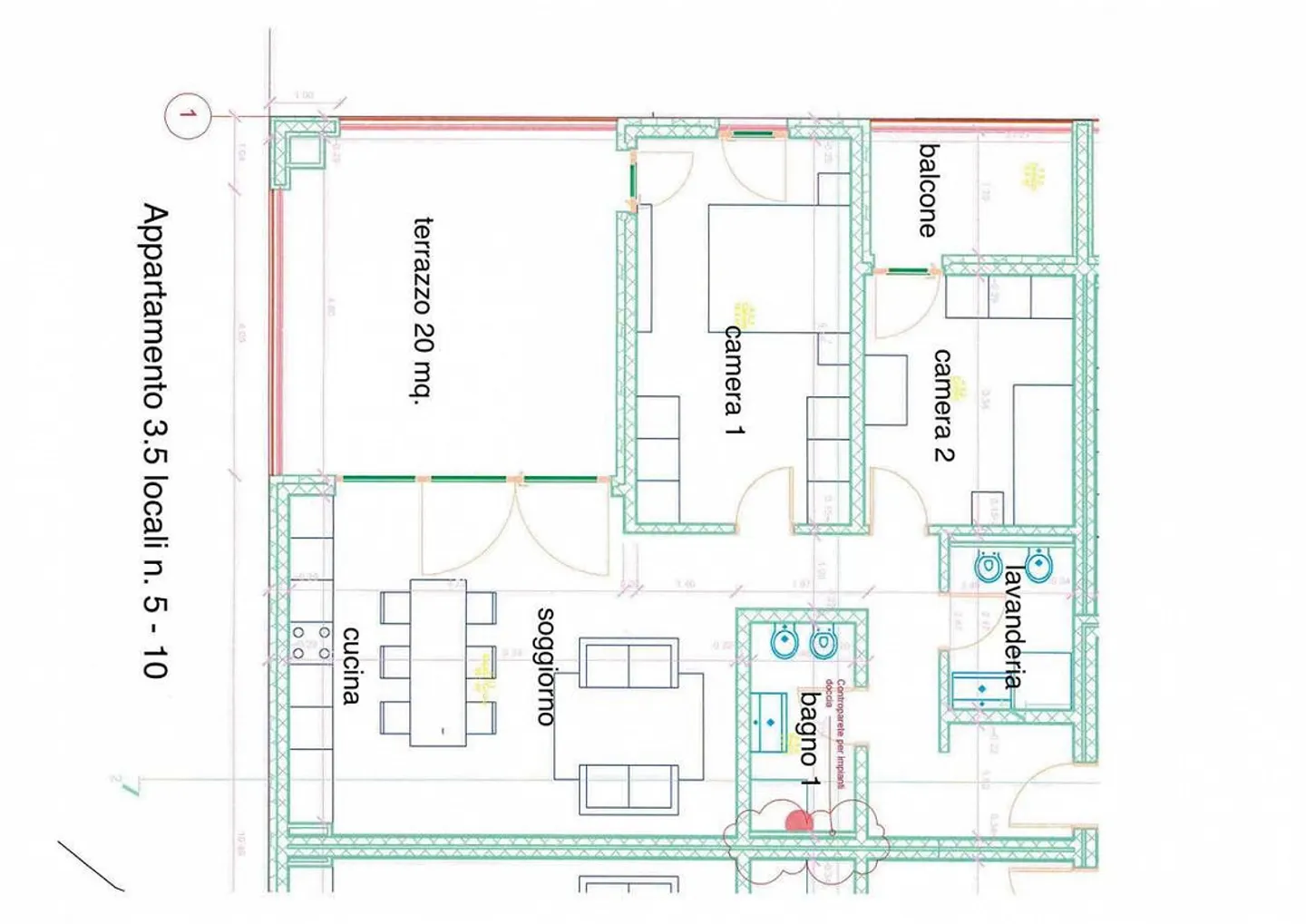 Cureglia, affitto 3.5 locali con terrazzo - Foto 13 di 13