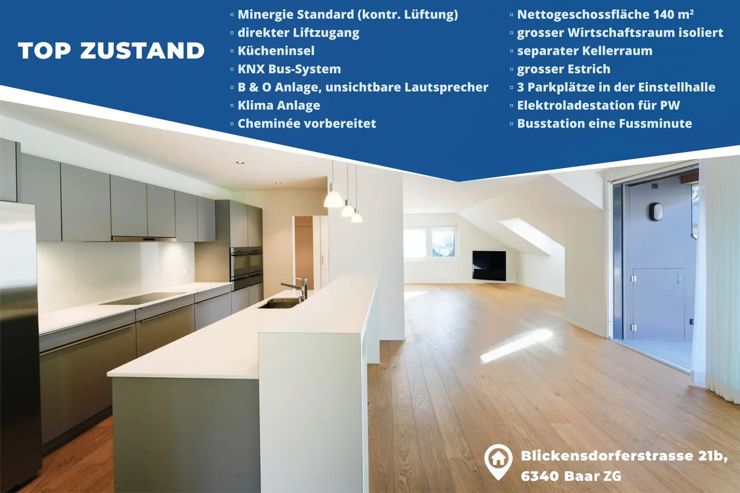 Charmante Dachwohnung in Baar - Foto 4 von 15