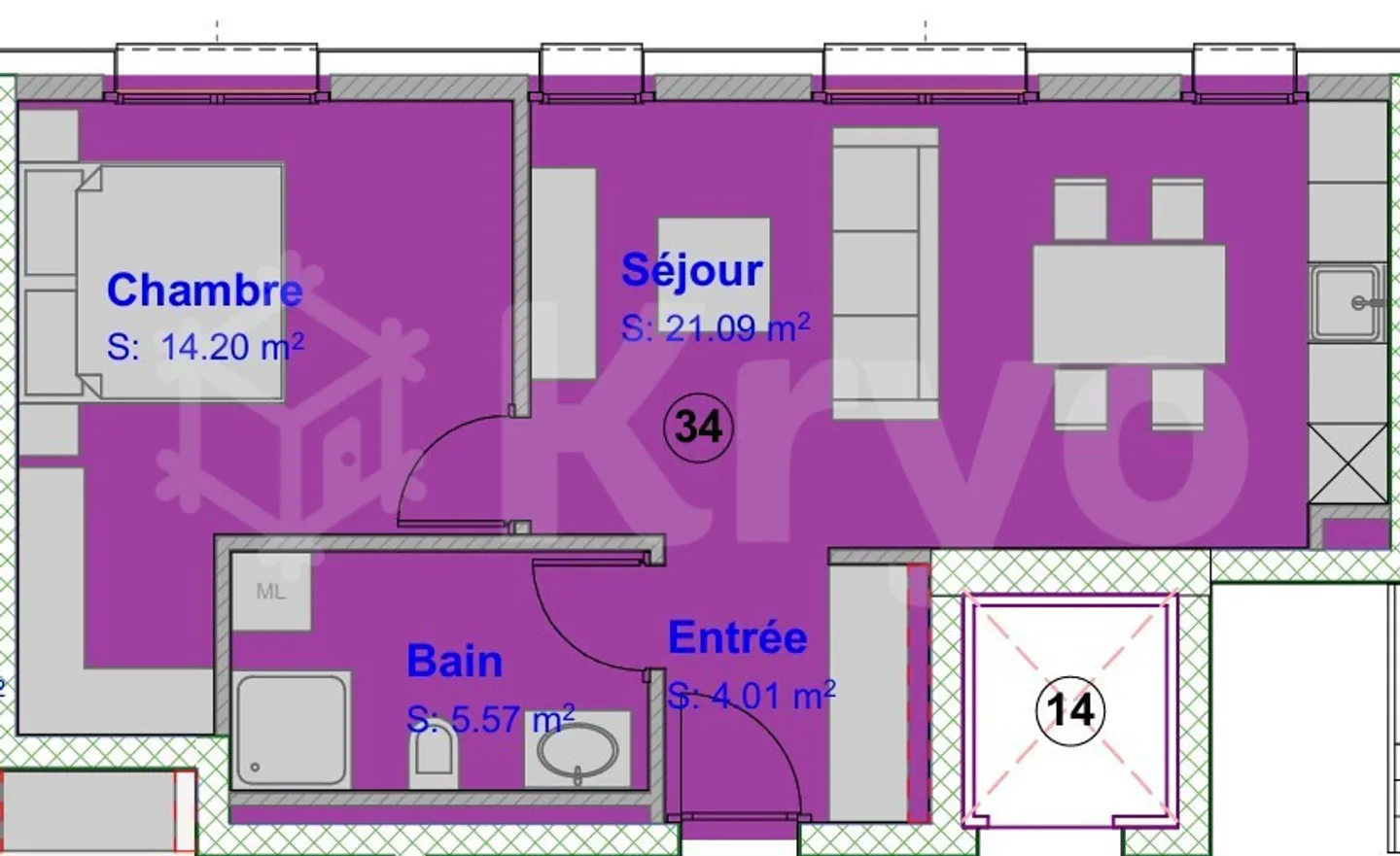 Bel Appartement 2 Pièces - Photo 6 sur 6