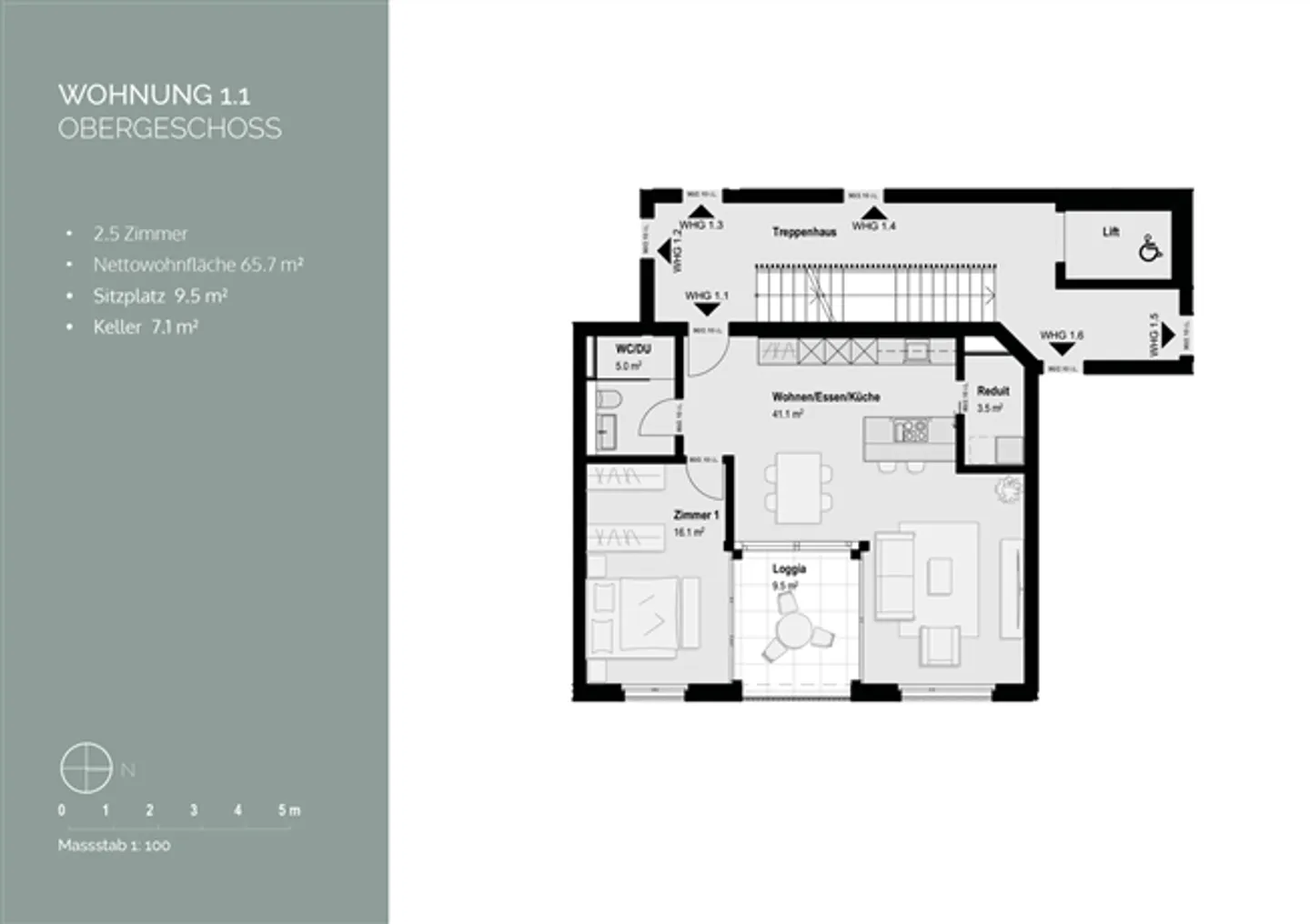 Logement accessible 2½ pièces avec loggia au dernier étage - Photo 6 sur 7