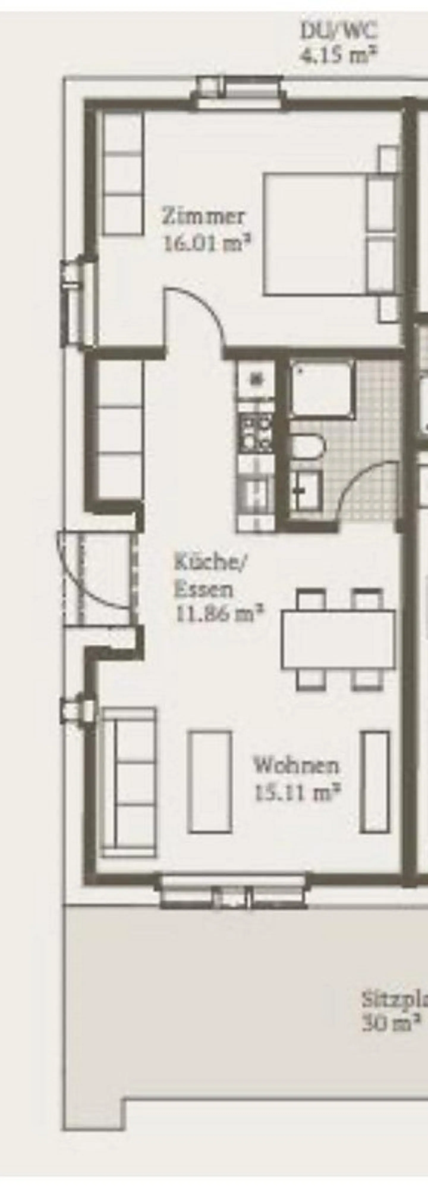 Appartement lumineux de 2,5 pièces dans un bon emplacement - Photo 6 sur 6