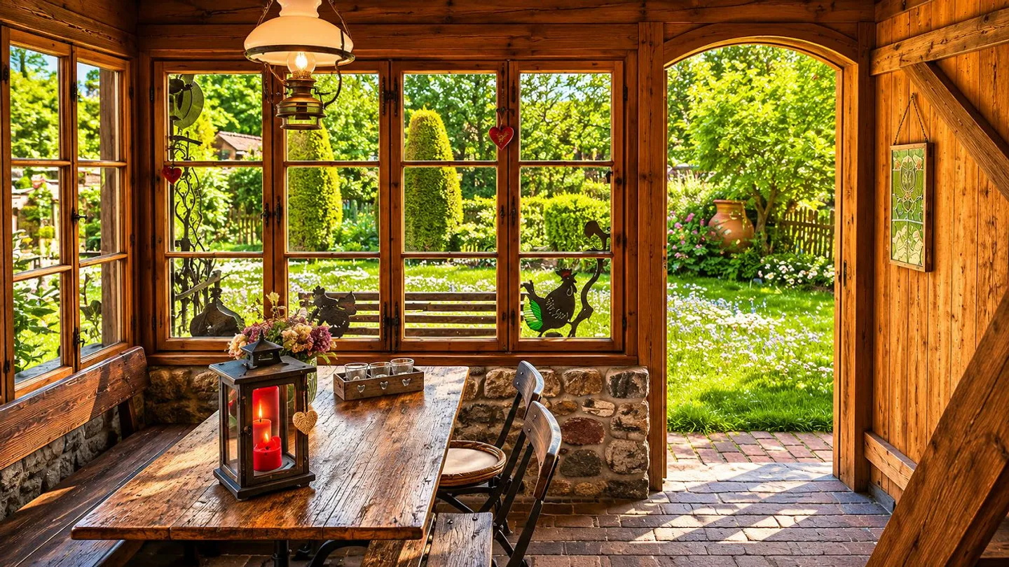 Oggetto storico per amatori con idillio da giardino e casetta da giardino - Foto 4 di 10