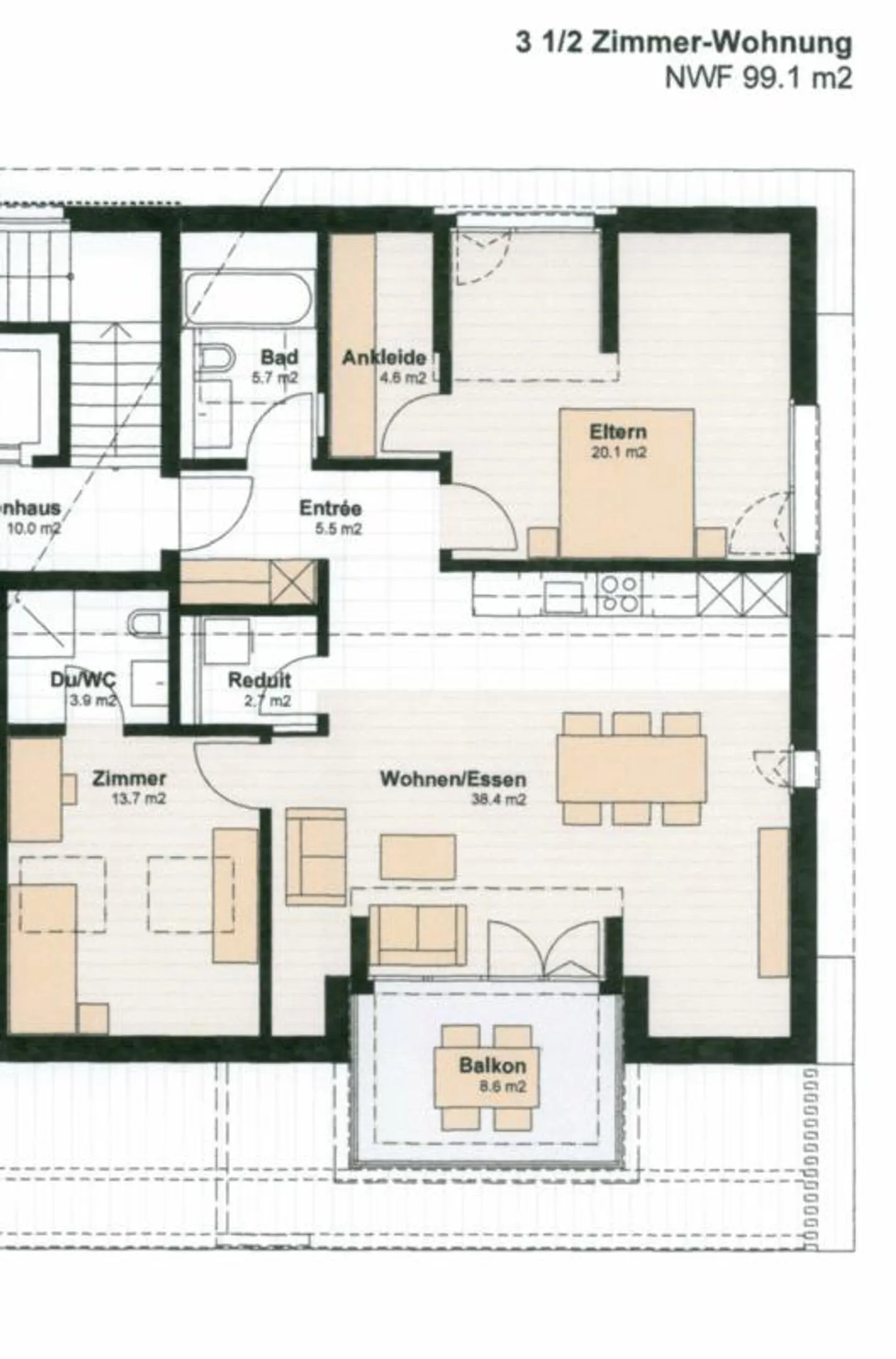 Magnifique penthouse de 3,5 pièces avec vue sur les Alpes - Photo 6 sur 6