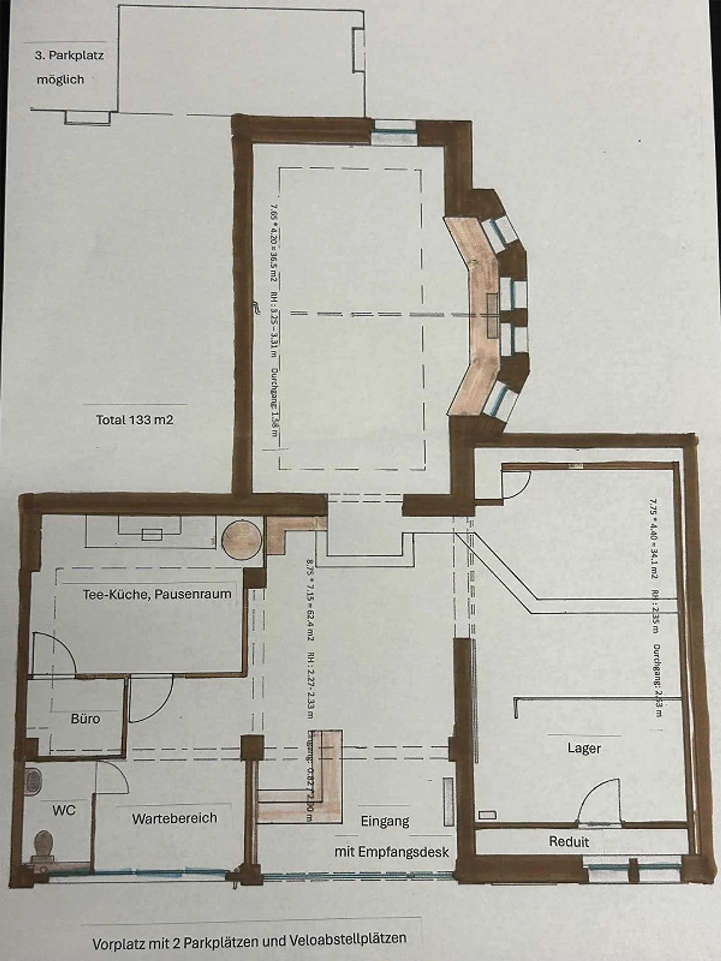 Parrucchiere, Terapia, Yoga, Ufficio 133 m2, 2 Posti Auto, 1'600.- incl. NK - Foto 10 di 11