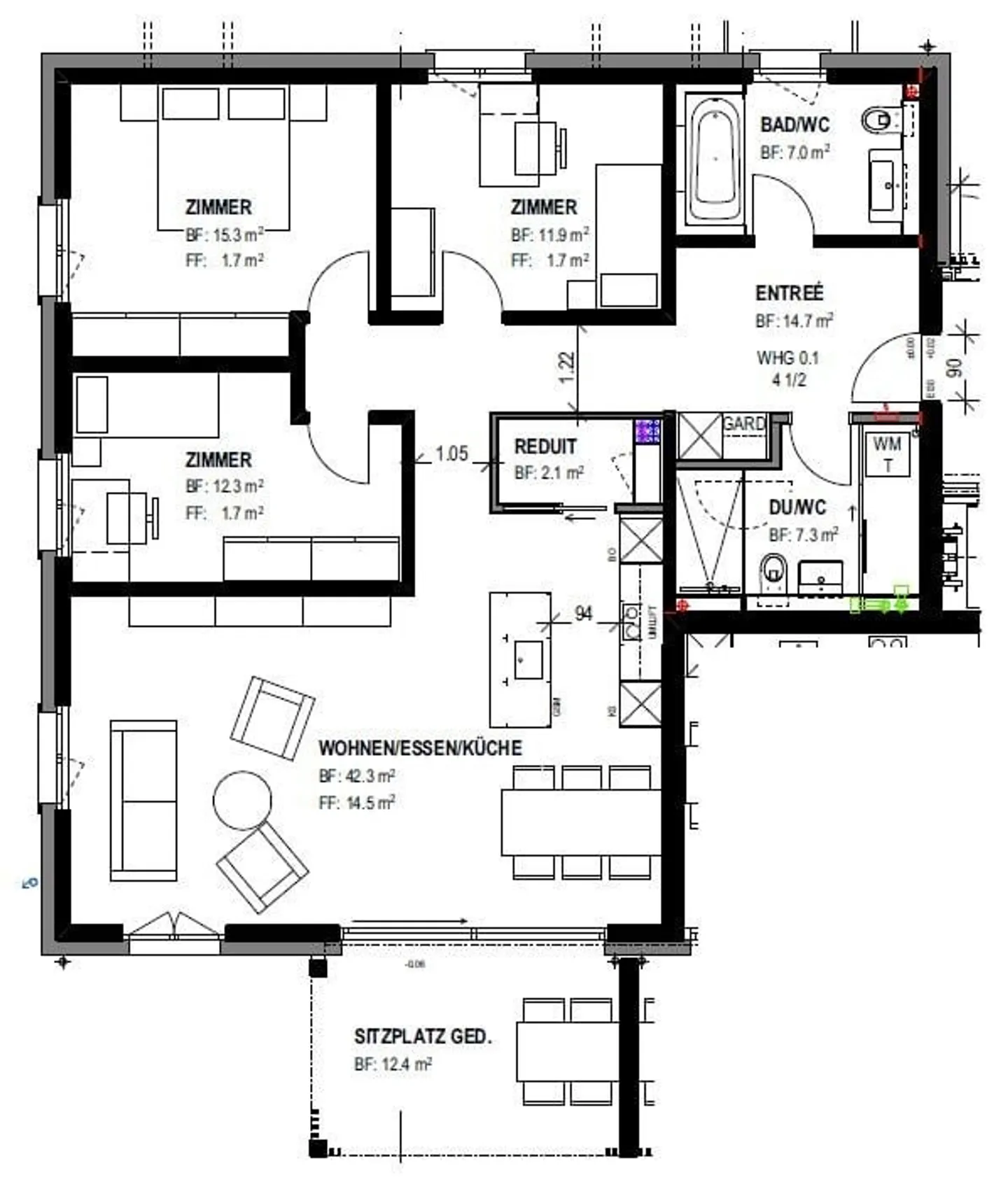 Bellissimo appartamento di 4,5 stanze con terrazza - Foto 13 di 13
