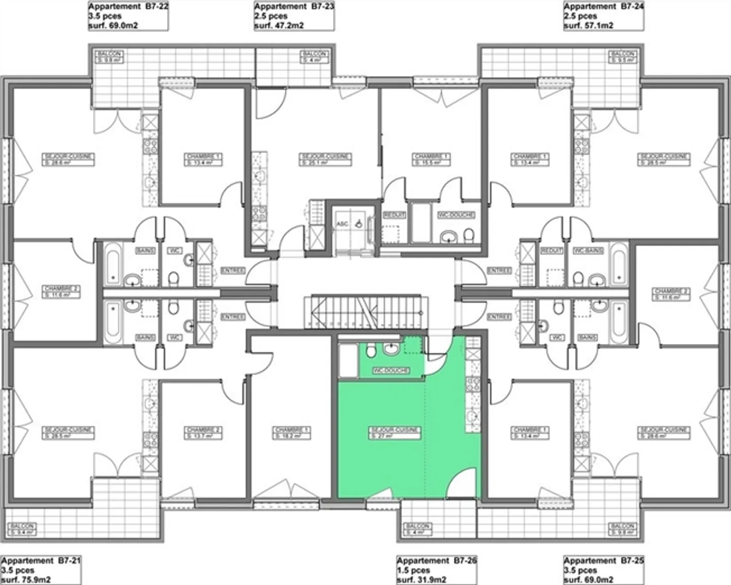 Beau studio, idéal pour les personnes seules ou les jeunes couples - Photo 5 sur 6