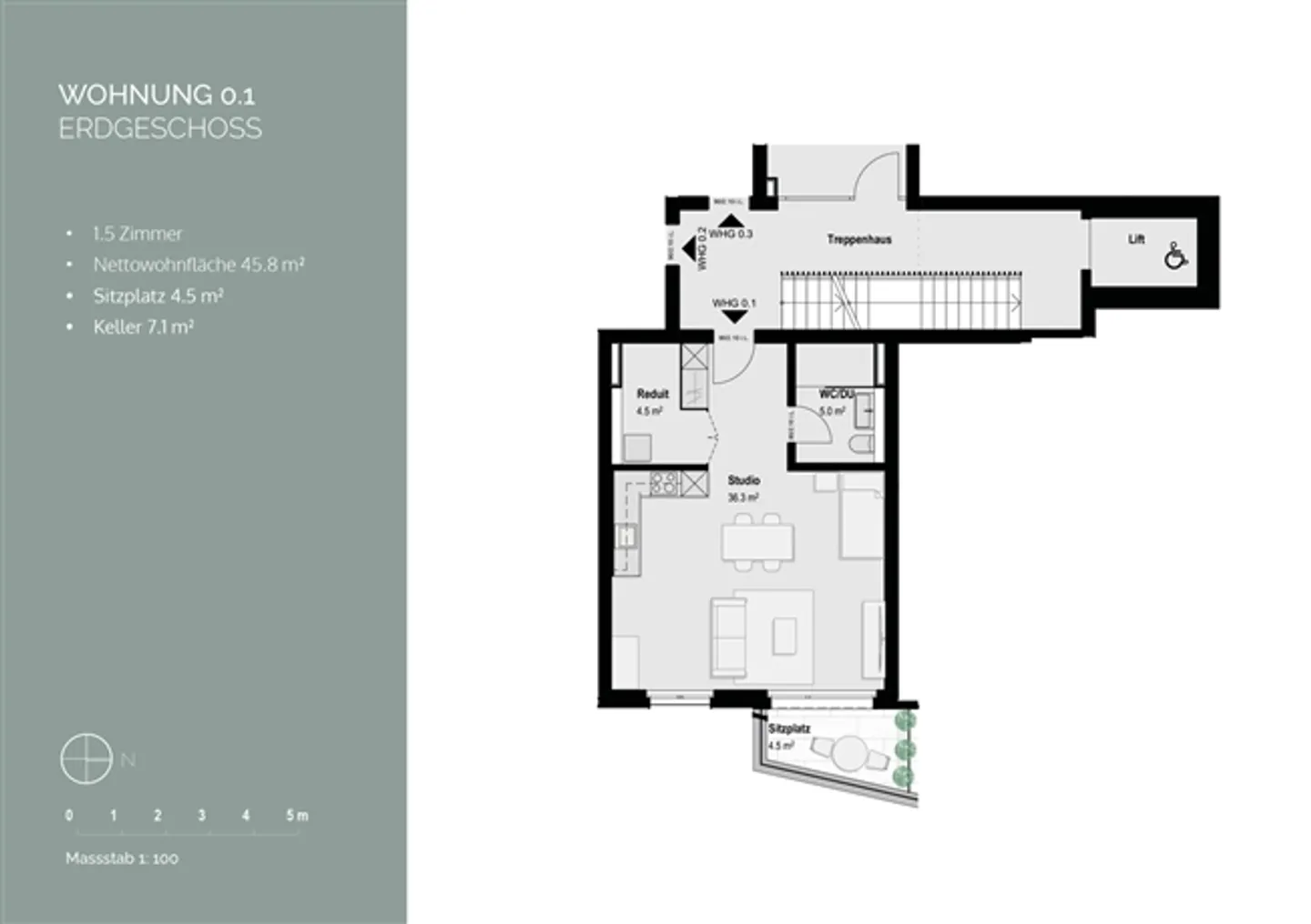 Salle de pratique 1½ pièces pour commerce silencieux au rez-de-chaussée (par exemple, physiothérapie) - Photo 4 sur 6
