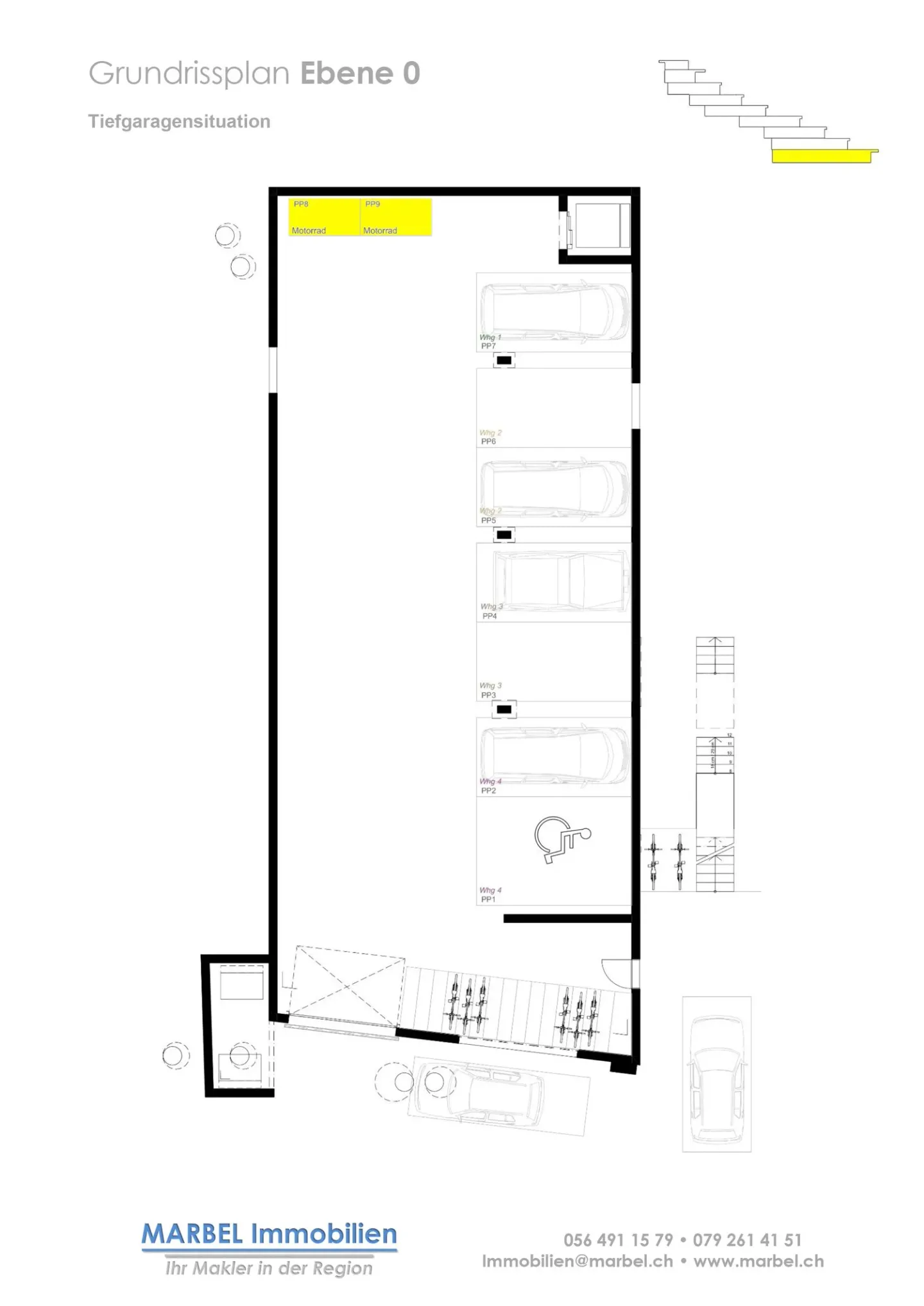 Attractive, protected motorcycle parking spaces in new underground garage for sale - Photo 4 of 6