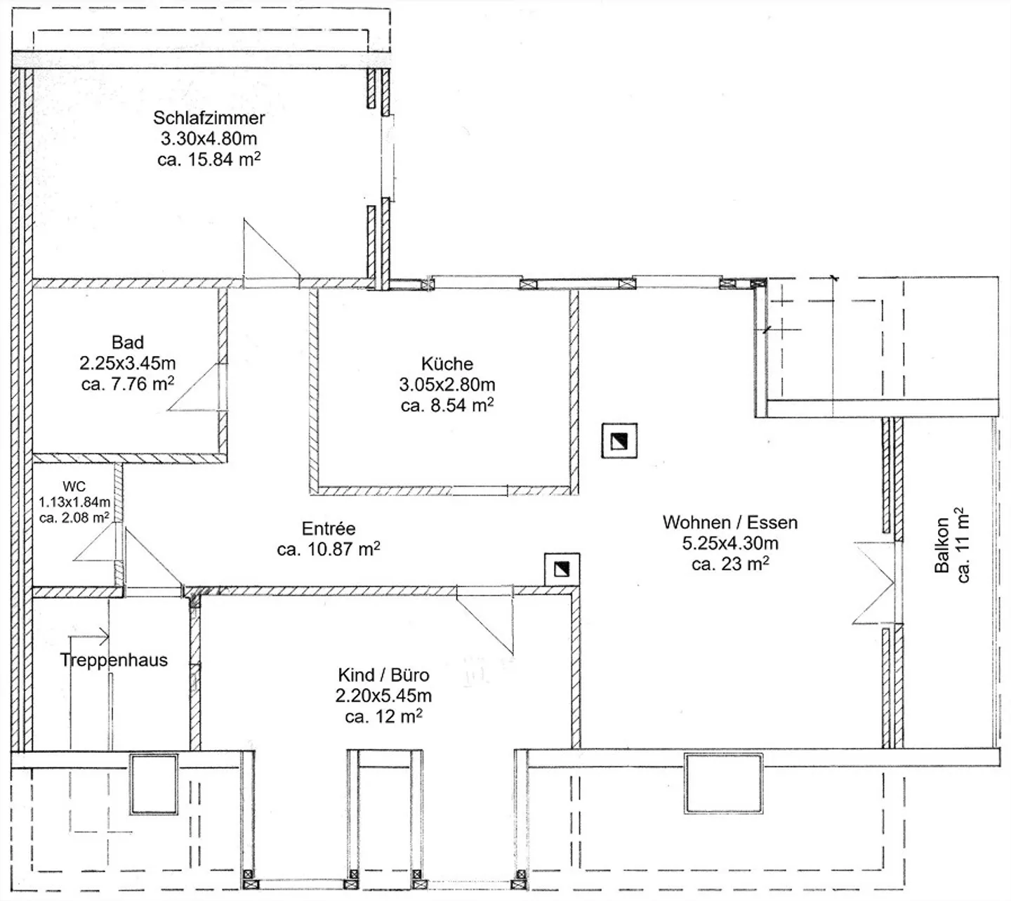 Bright 3.5-room attic apartment with balcony and panoramic view - Photo 12 of 12