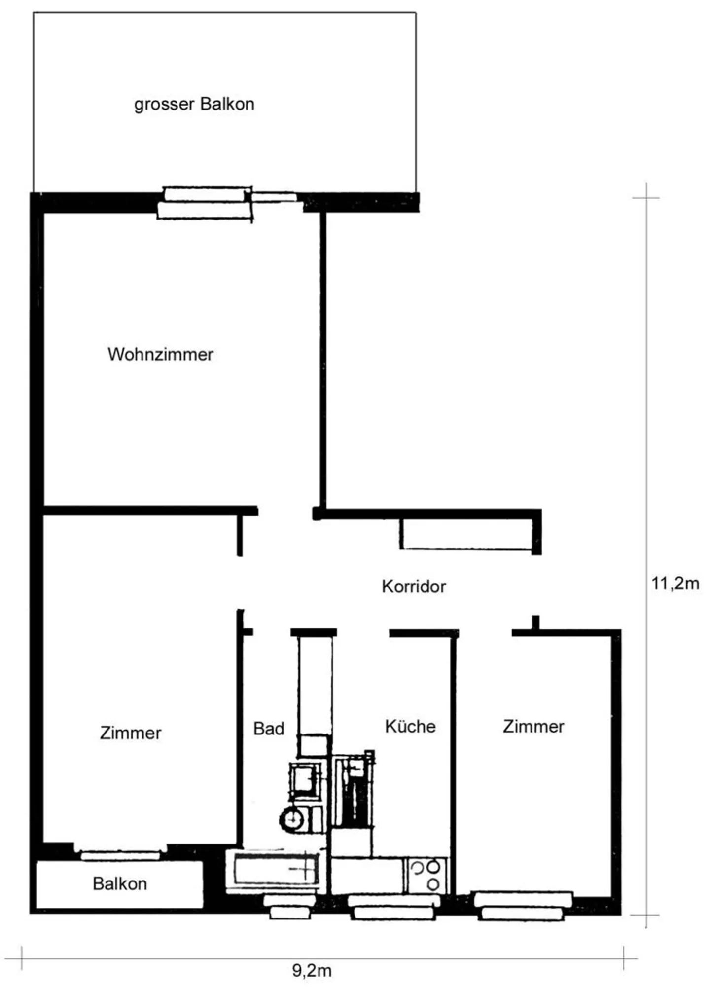 Zentral gelegene Wohnung mit grossem Balkon - Foto 7 von 7