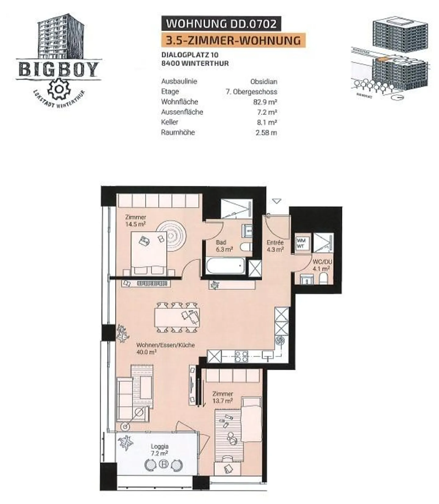 Modern 3.5-room apartment in Lokstadt - Photo 8 of 10