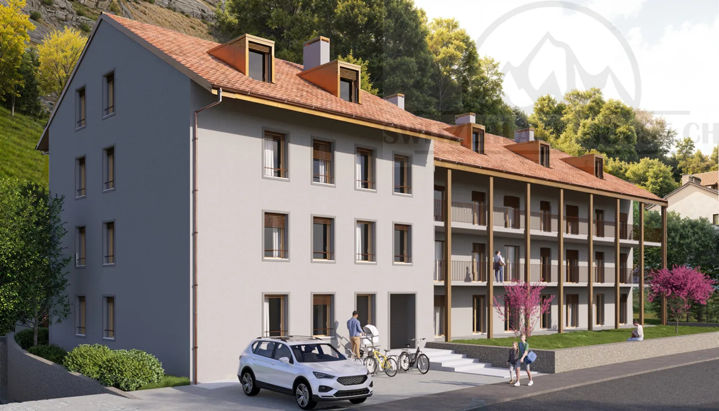 Wunderschöne 3,5 Zimmer in der Nähe der Sarine in der Unterstadt von Freiburg - Foto 3 von 9