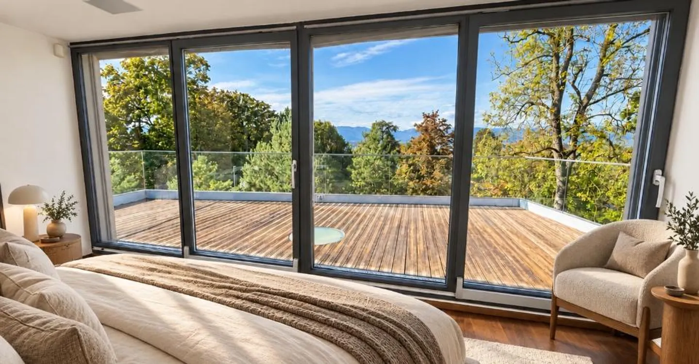 Anières — Villa de standing avec jardin et terrasse en toiture, vue lac - Foto 6 von 12