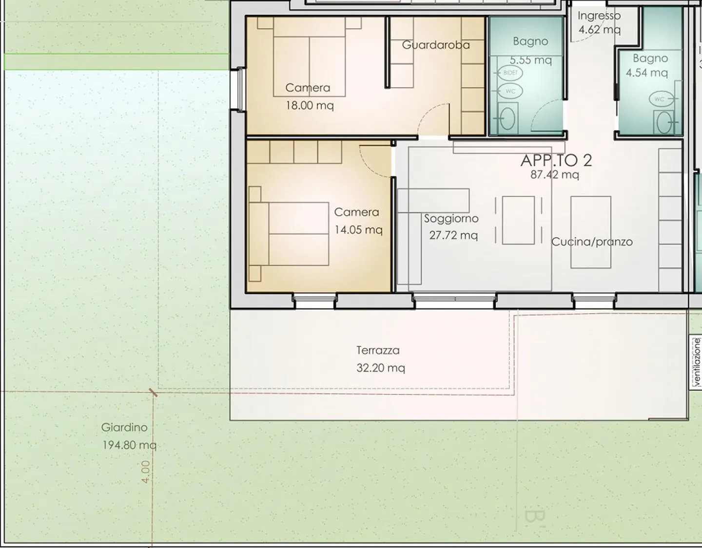 Modern 3.5-room apartment with private garden in Vacallo - Photo 7 of 7