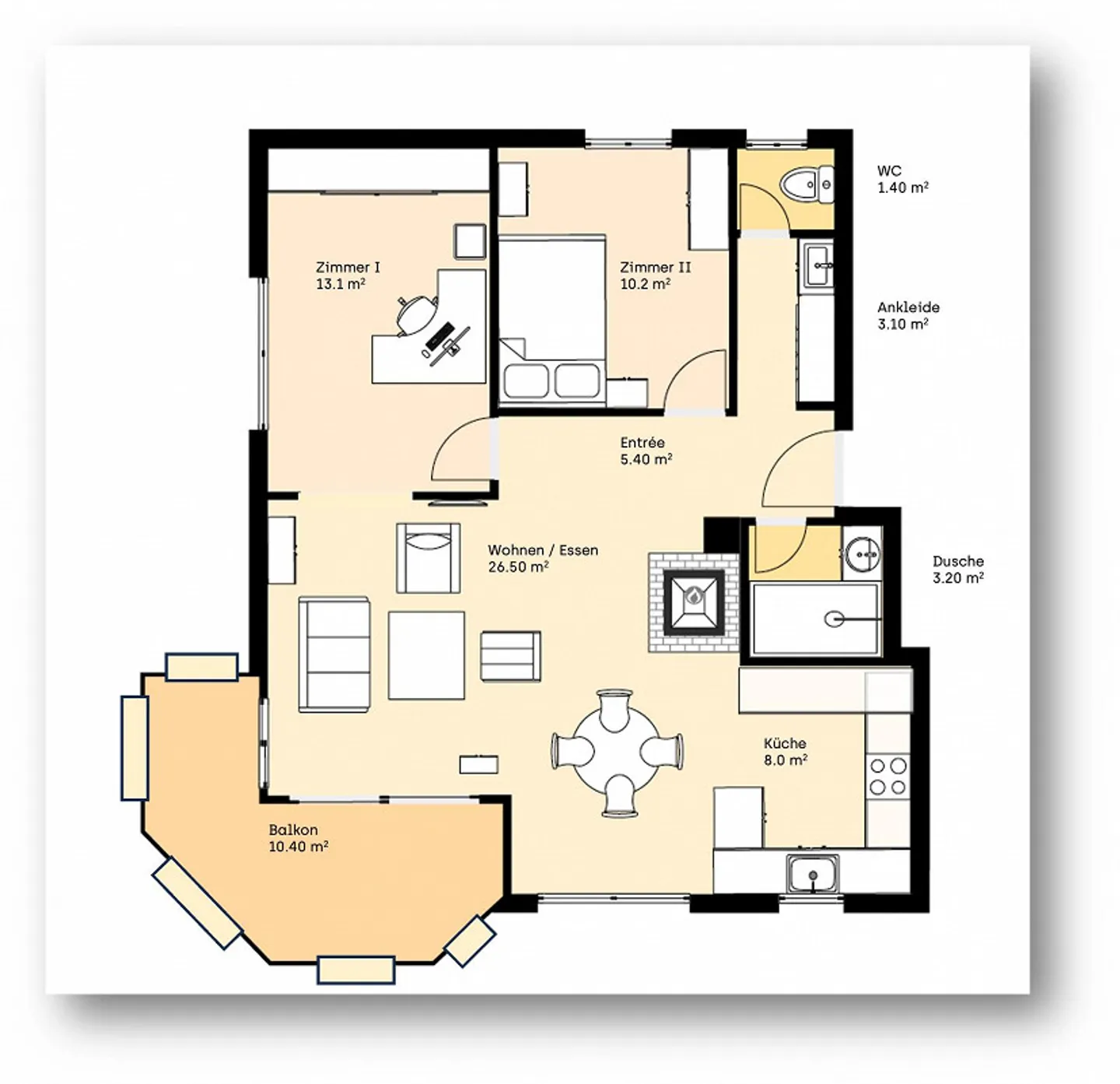 Appartamento affascinante 2½- (3½-) camere con balcone a Zollikon - Foto 7 di 7