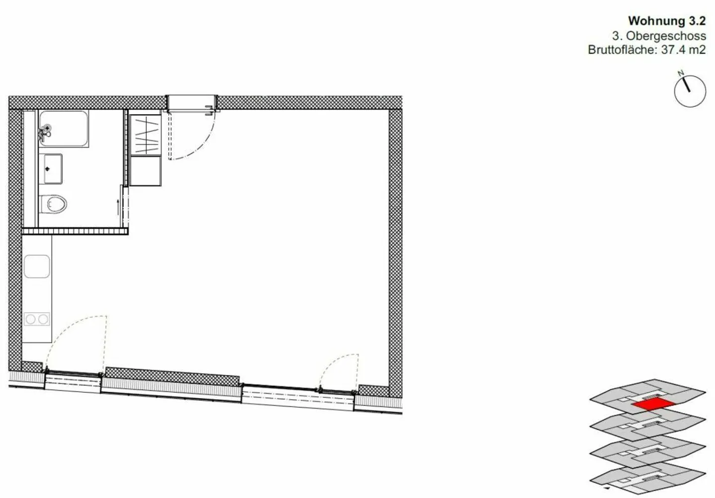 Modernes Studio in Bümpliz - Foto 9 von 9
