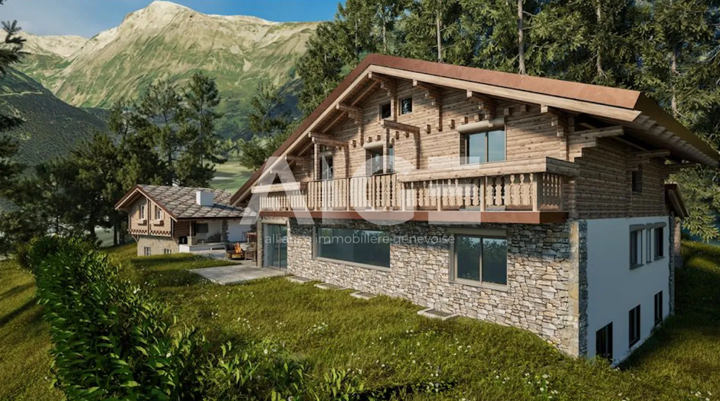 Magnifique chalet rénové avec piscine intérieure et vue panoramique - Foto 2 von 6