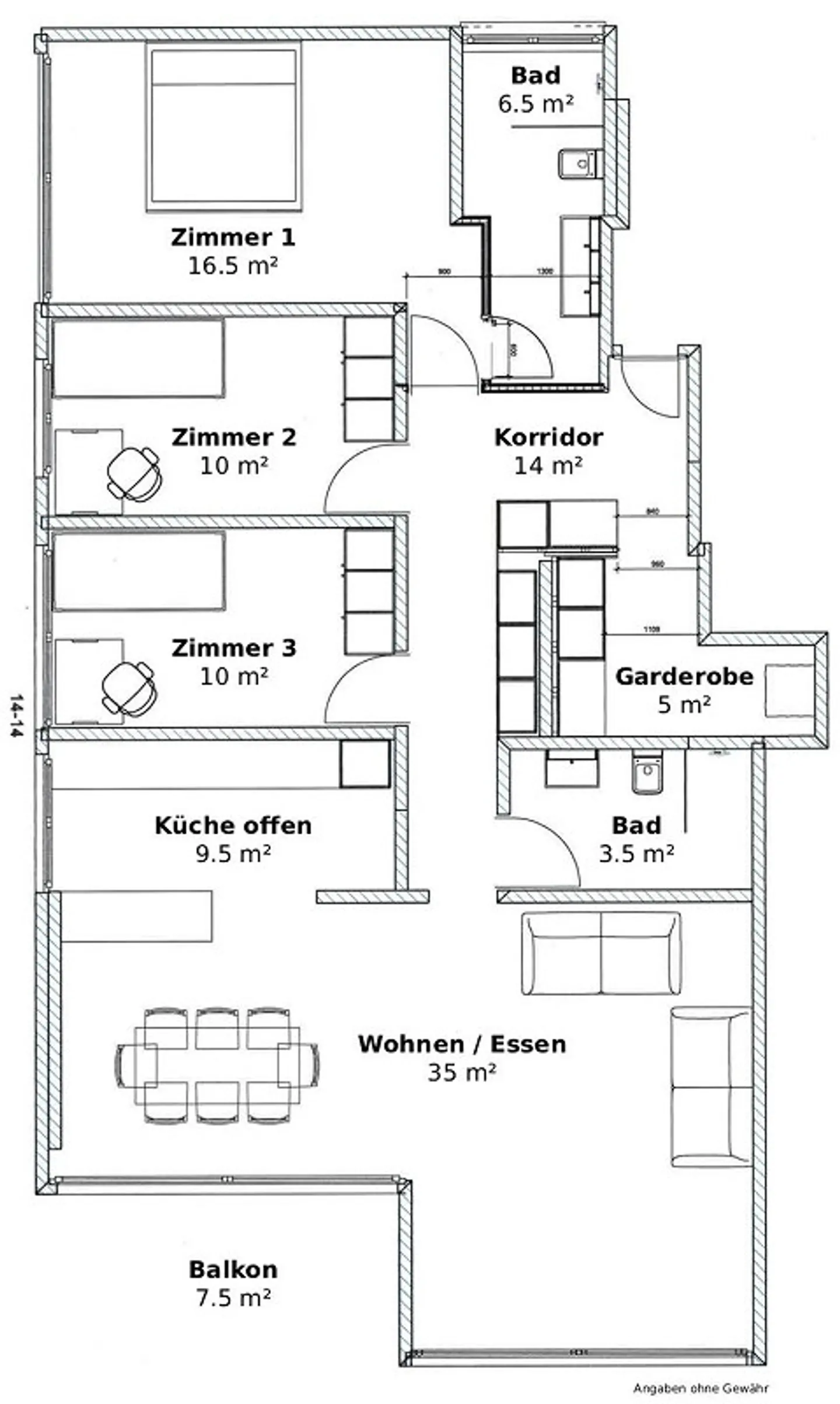 Appartement de 4,5 pièces fraîchement rénové dans un emplacement central - Photo 11 sur 11